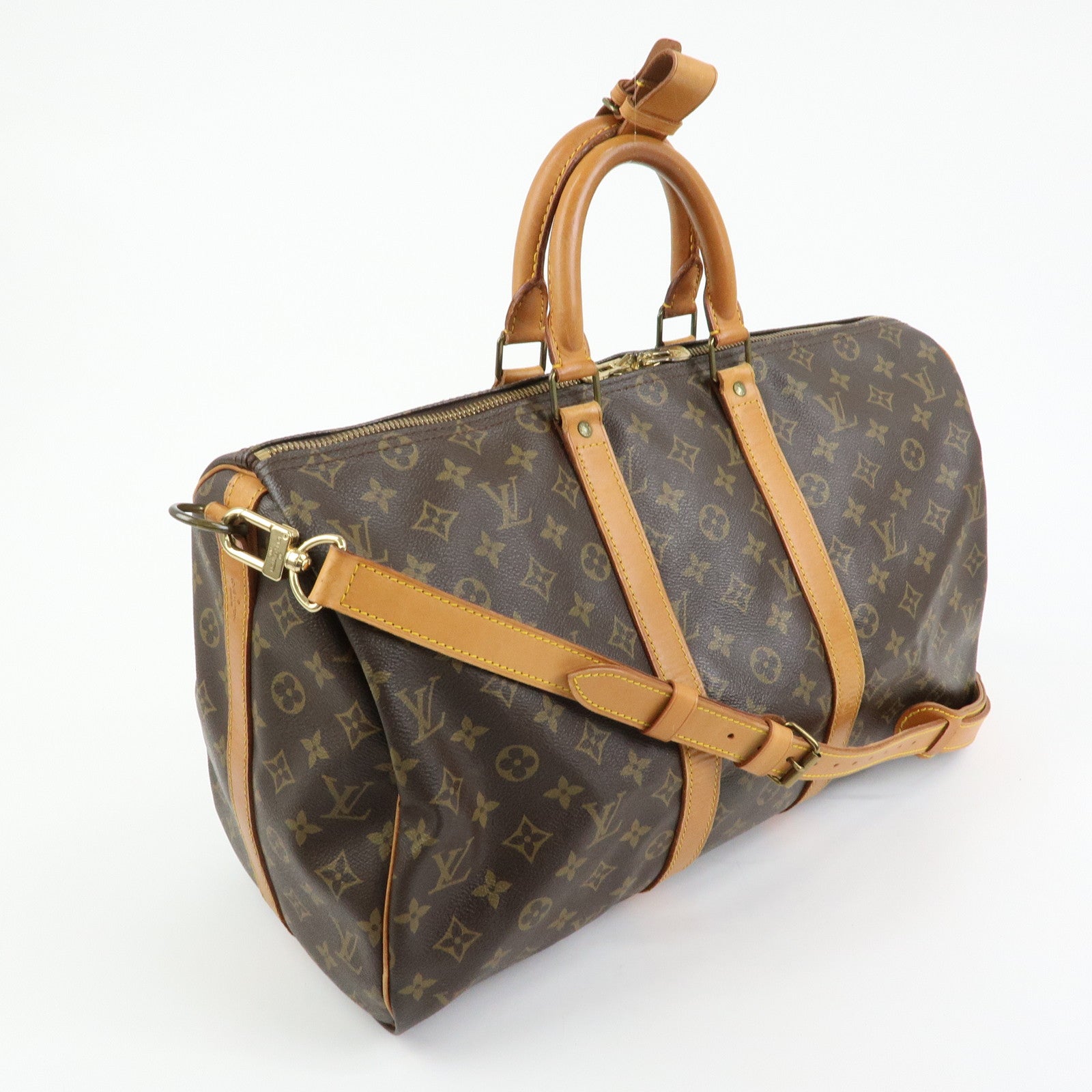 Louis Vuitton Monogram Keep All Bandouliere 45 Boston Bag M41418