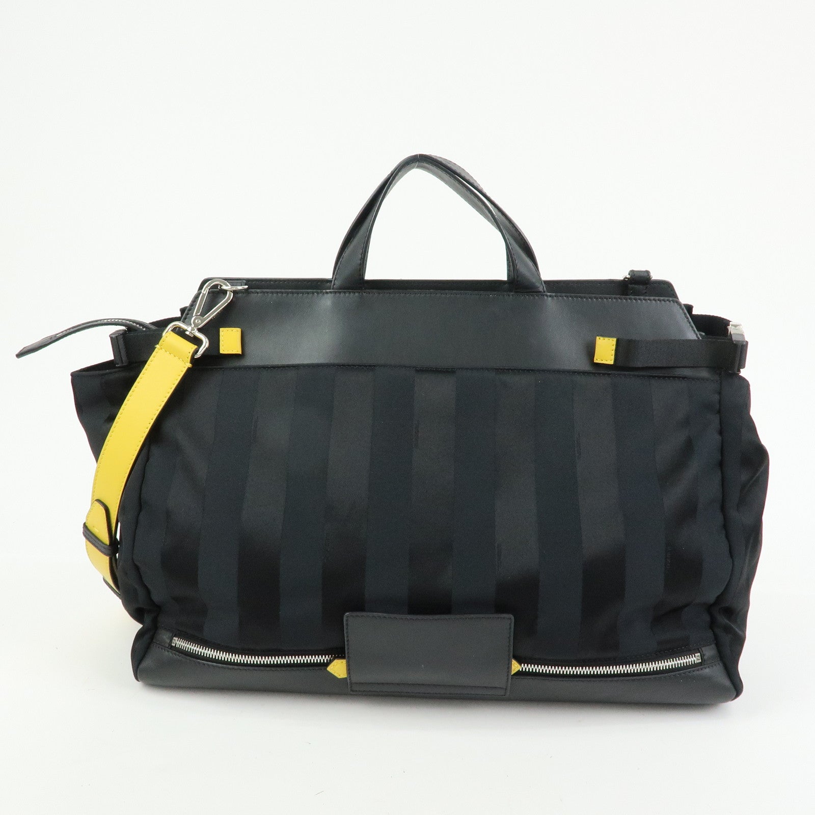 FENDI Pequin Peekaboo Iconic Medium Nylon 2Way Bag Hand Bag 7VA501