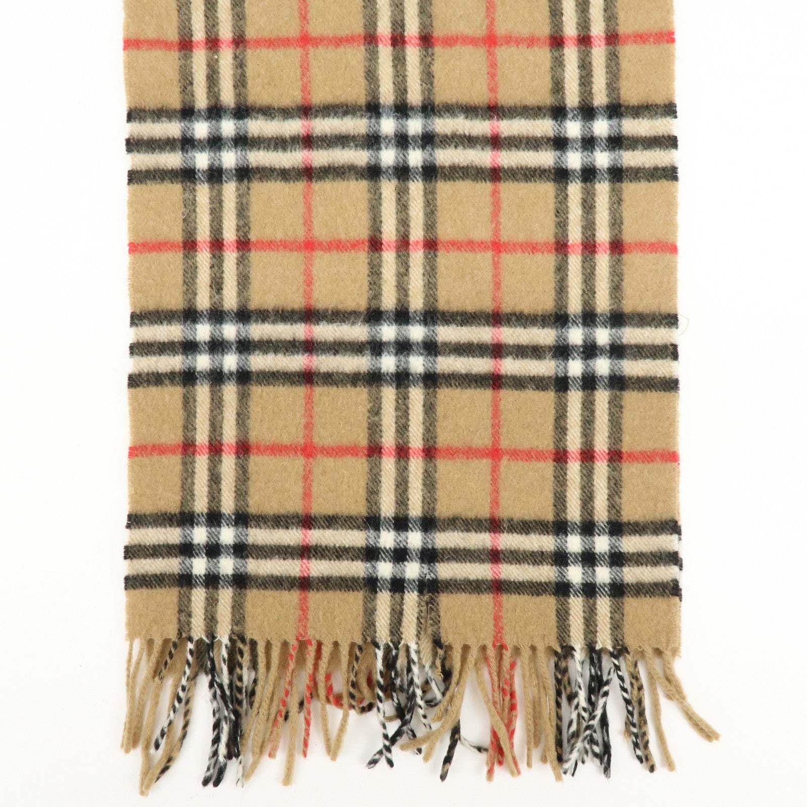 BURBERRY Set of 2 Nova Plaid Wool 100% Scarf Stole Beige Navy
