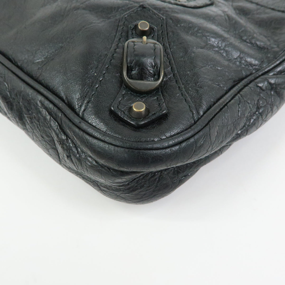 BALENCIAGA Classic The Hip Leather Shoulder Crossbody Bag Black242803
