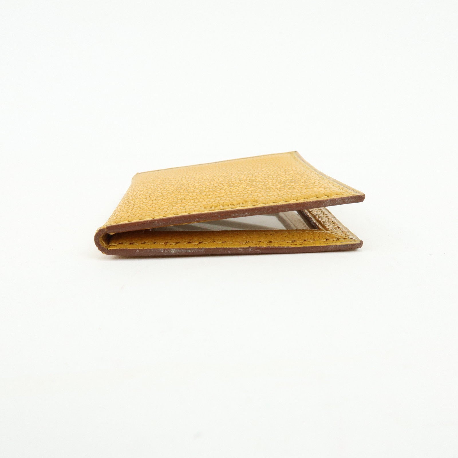 HERMES Leather Mini Photo Case Yellow □F Stamp 2002