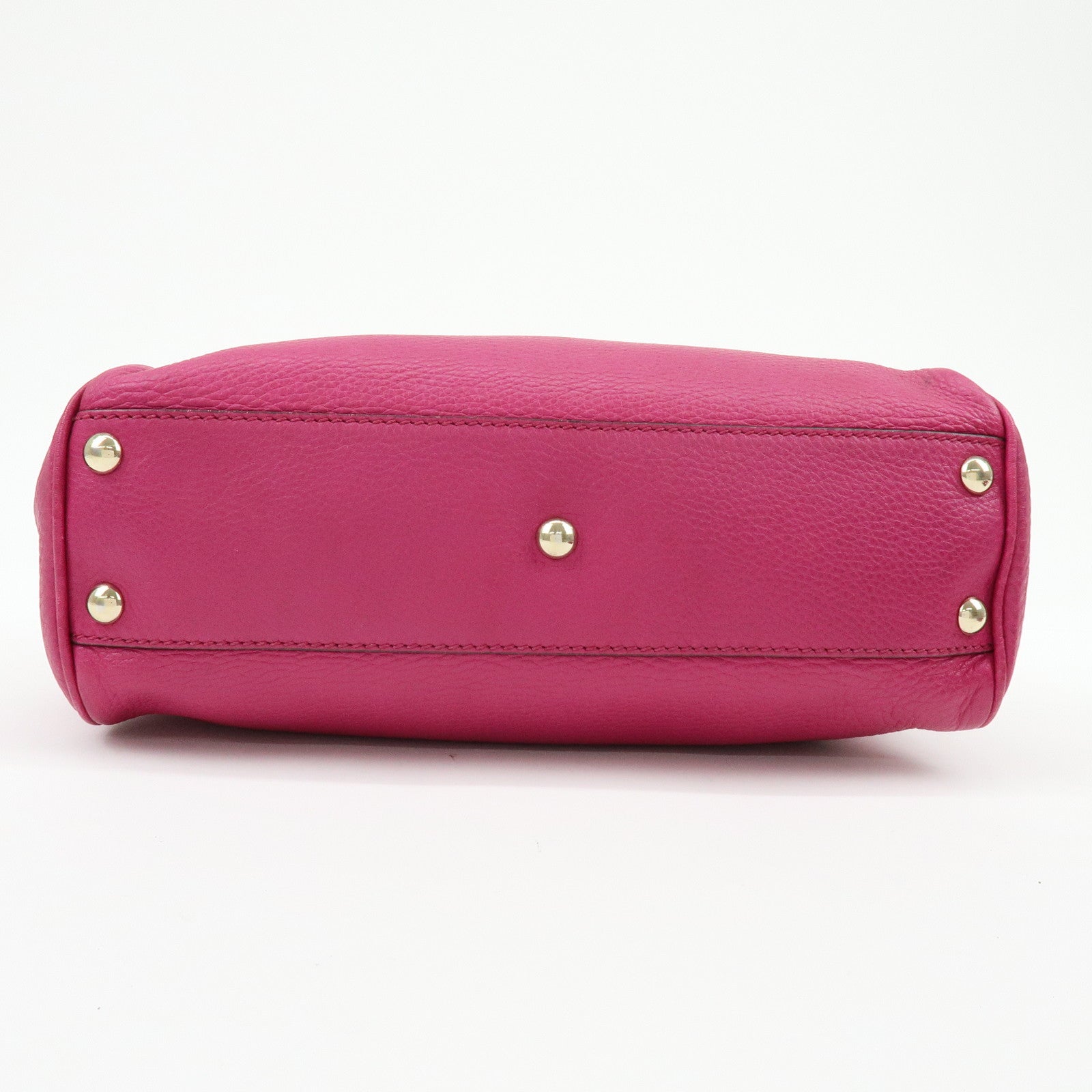 GUCCI Bamboo Shopper Small Leather 2Way Bag Hand Bag Pink 336032