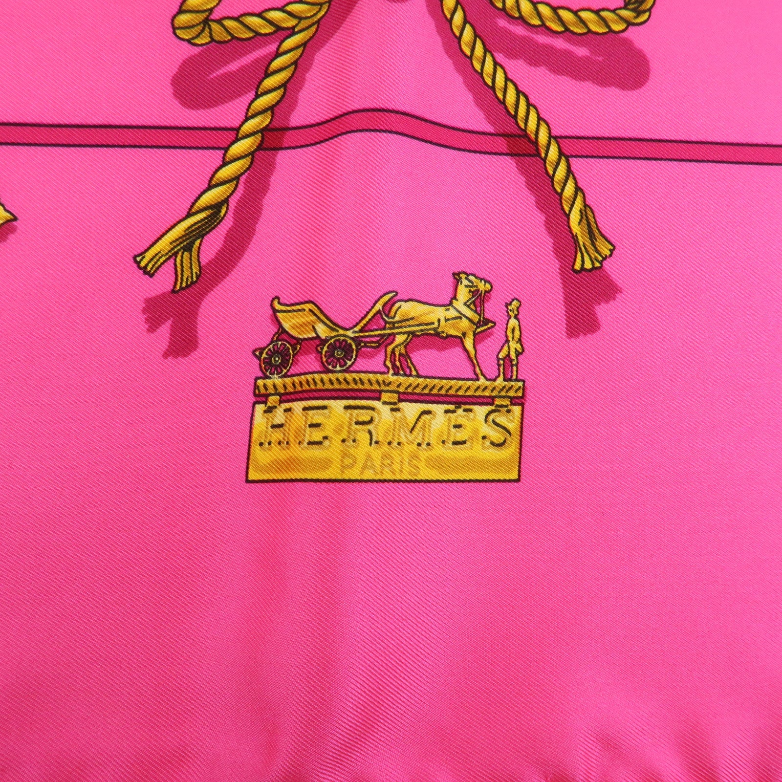 HERMES Carre 90 Silk 100% Scarf Clips Pink Gold