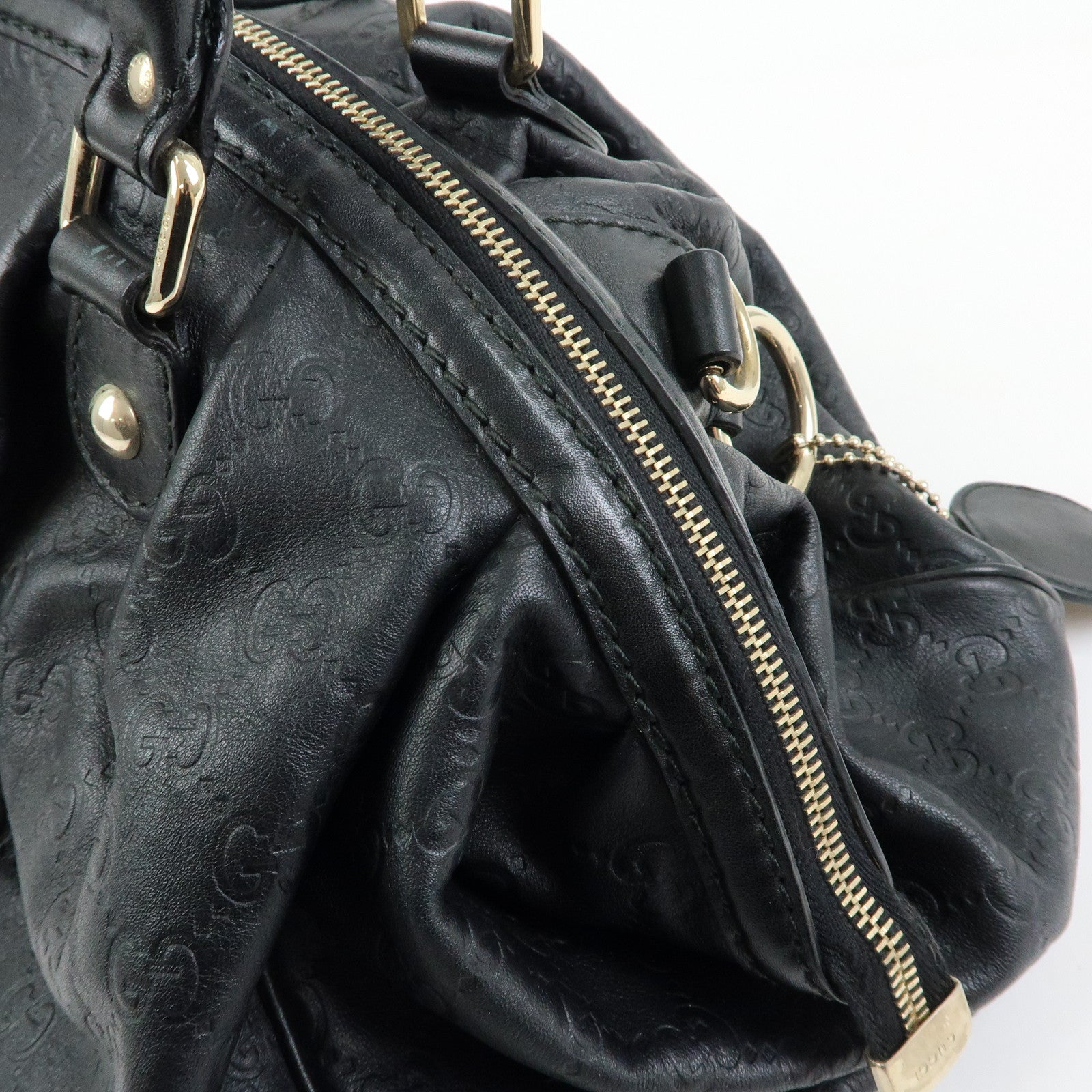 GUCCI Sukey Guccissima Leather 2Way Shoulder Bag Black 223974