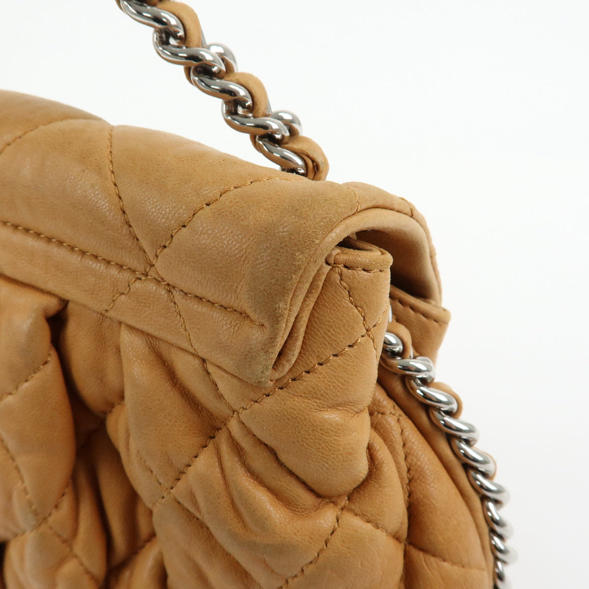 CHANEL Matelasse Luxury Line Lamb Skin Chain Shoulder Bag Brown A49889