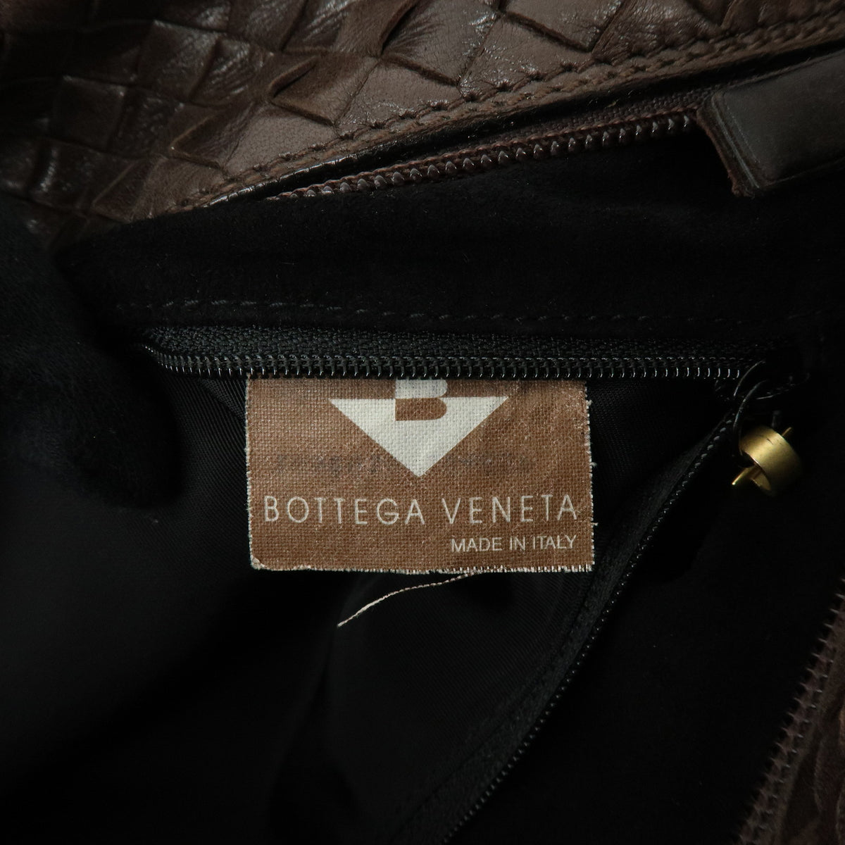 BOTTEGA VENETA Intrecciato Leather Shoulder Bag Hand Bag Brown