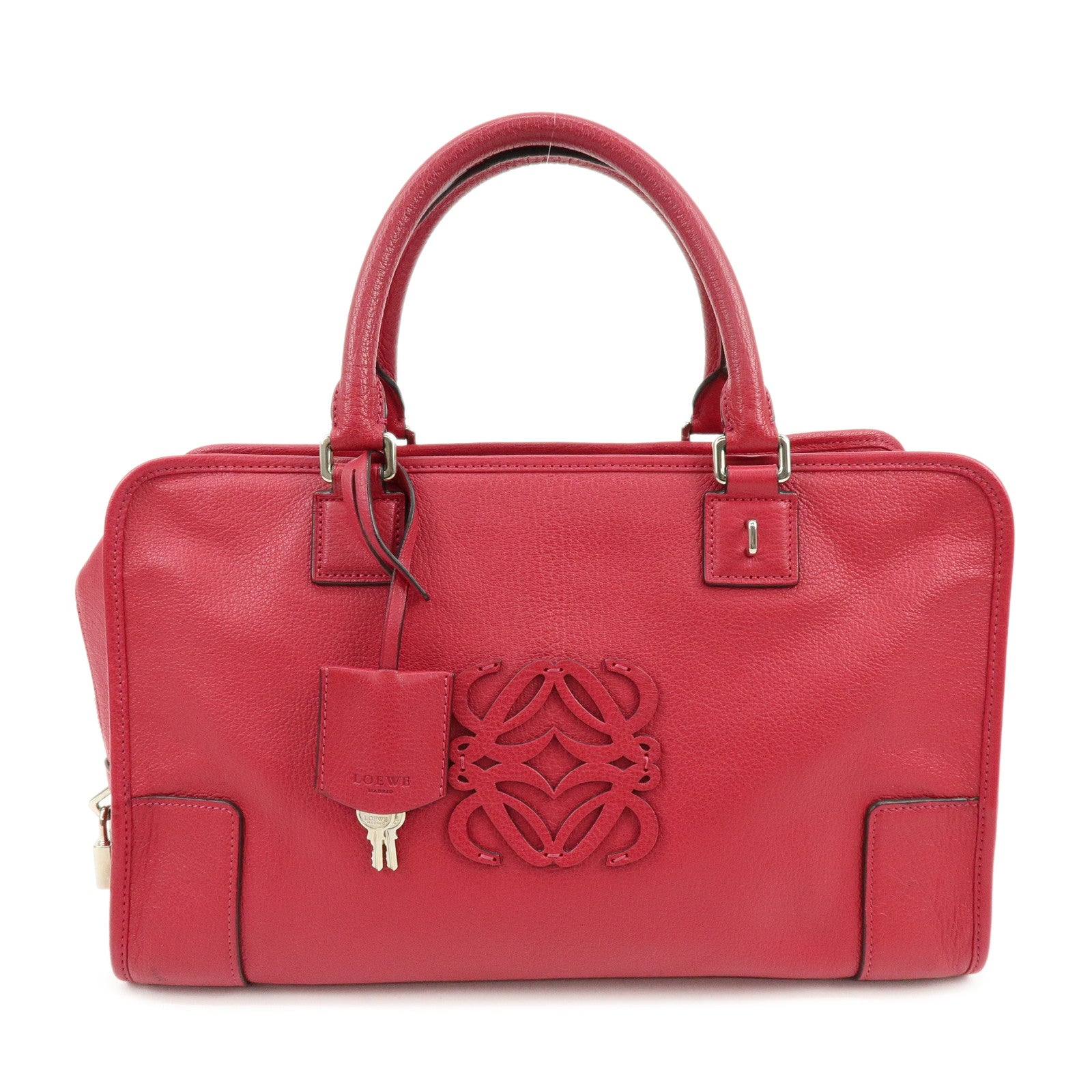 LOEWE Anagram Amazona 36 Hand Bag Boston Bag Wine Red