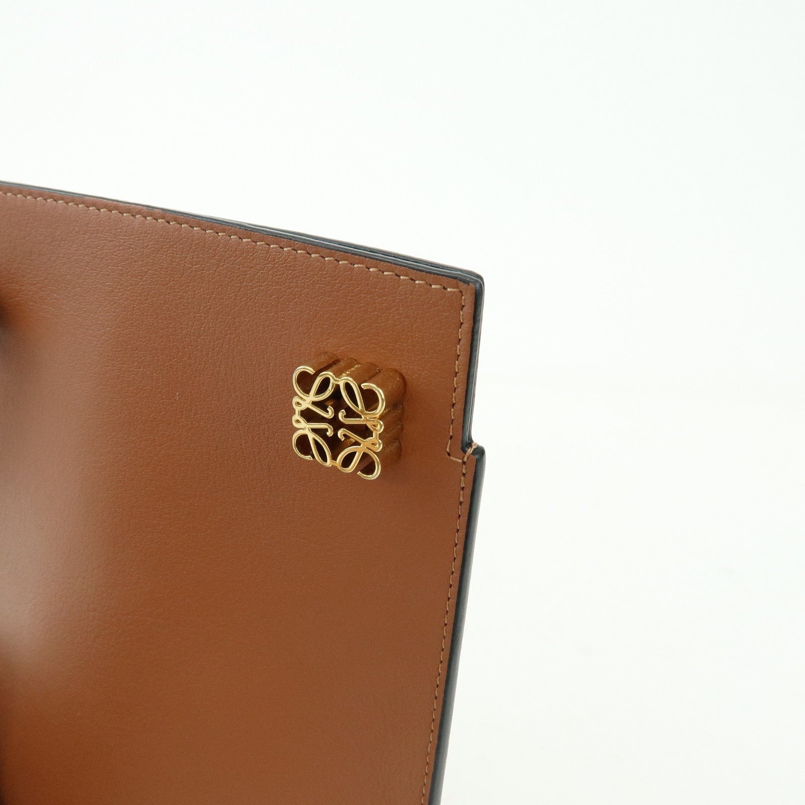 LOEWE Anagram Leather Dice Pocket Shoulder Bag Crossbody Bag Brown