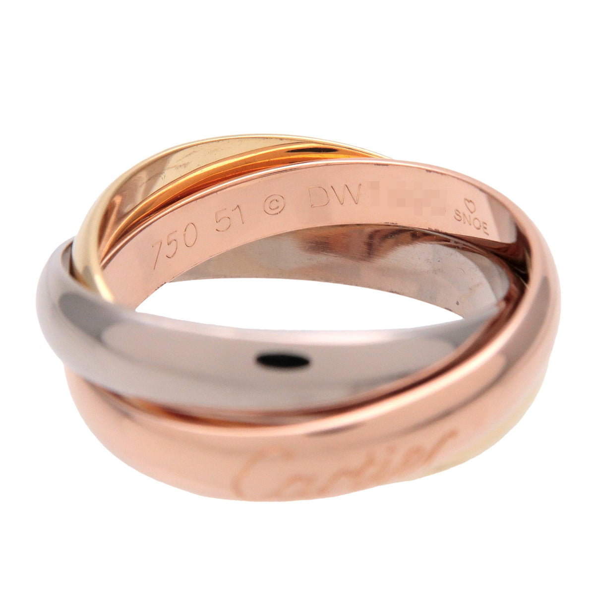 Cartier Trinity Ring MM K18 750YG 750WG 750PG Gold #51US5.5 EU51 HK12