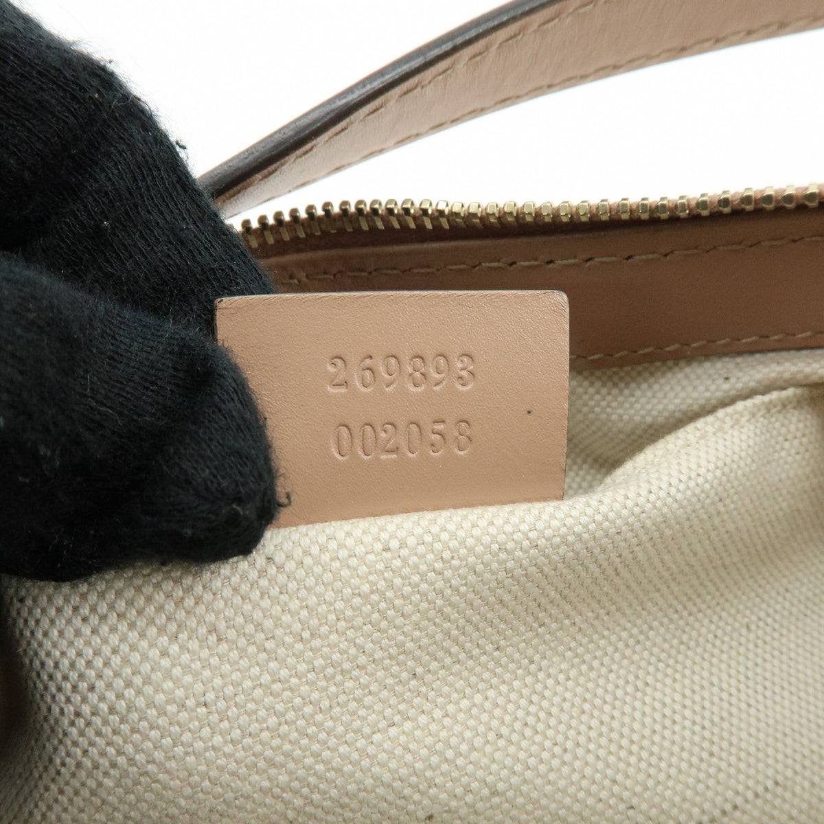 GUCCI Mayfair GG Canvas Leather Hand Bag Shoulder Bag Beige Pink 569893