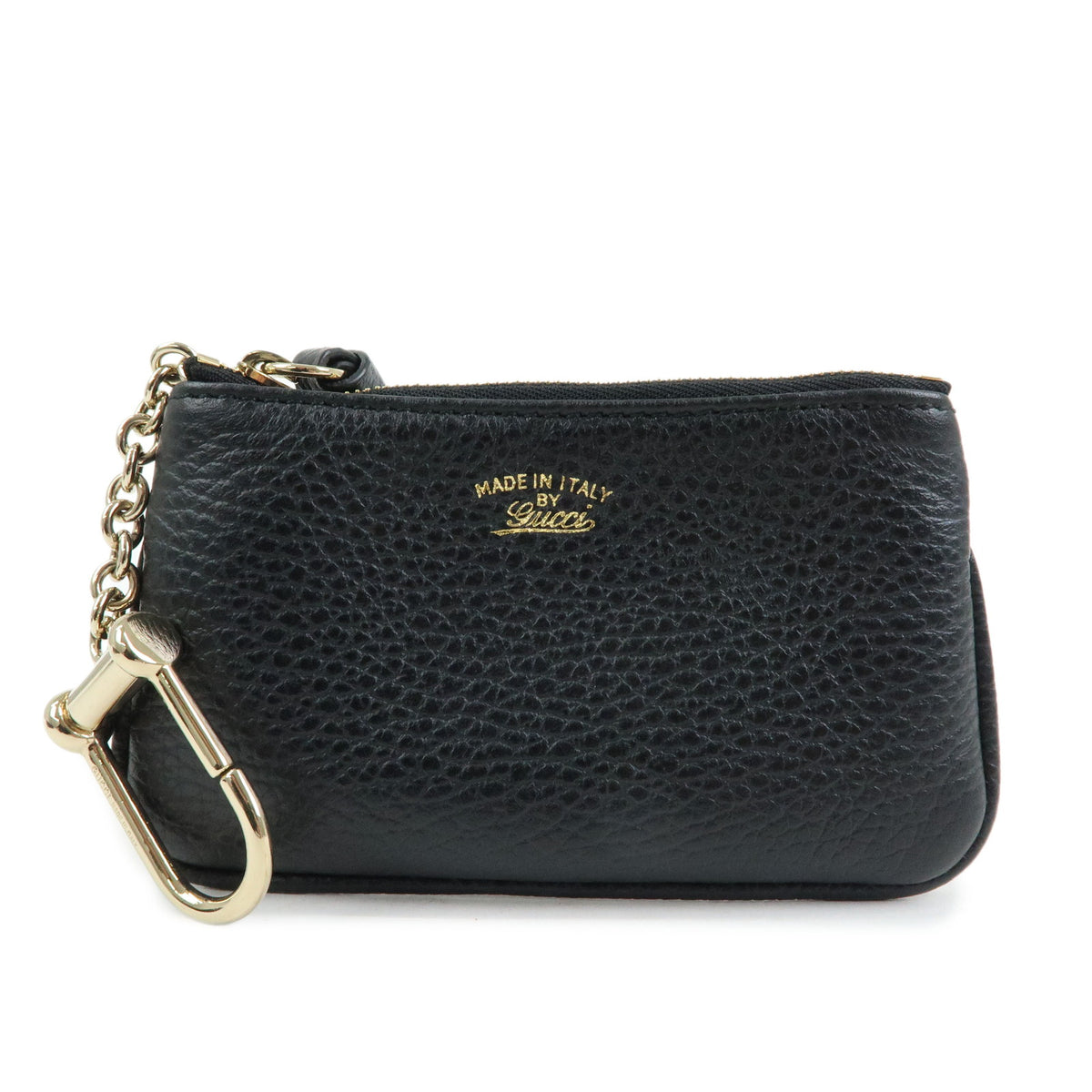GUCCI Leather Key Case Coin Case Black 368879