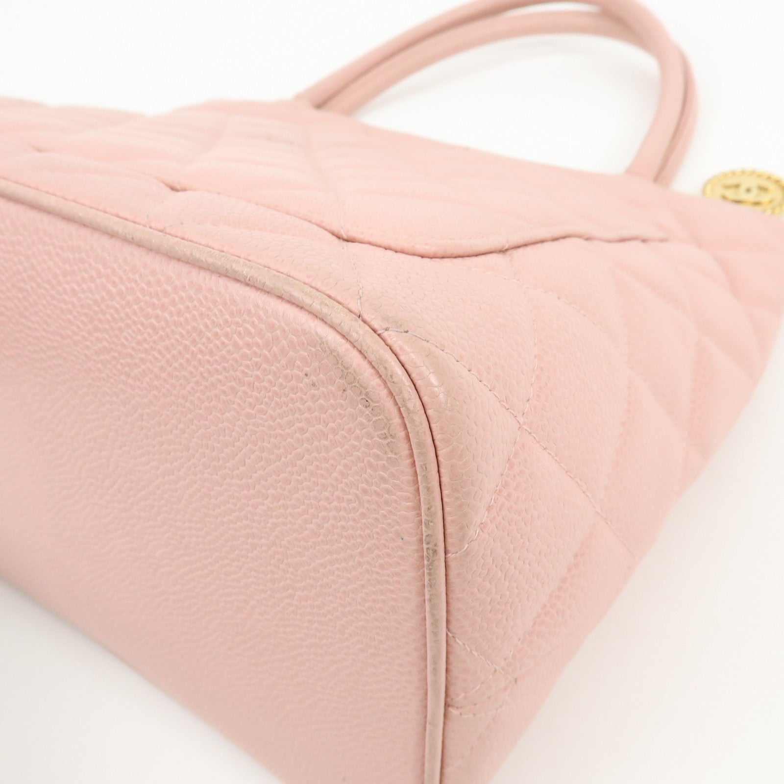 CHANEL Medallion Matelasse COCO Mark Caviar Skin Tote Bag A01804