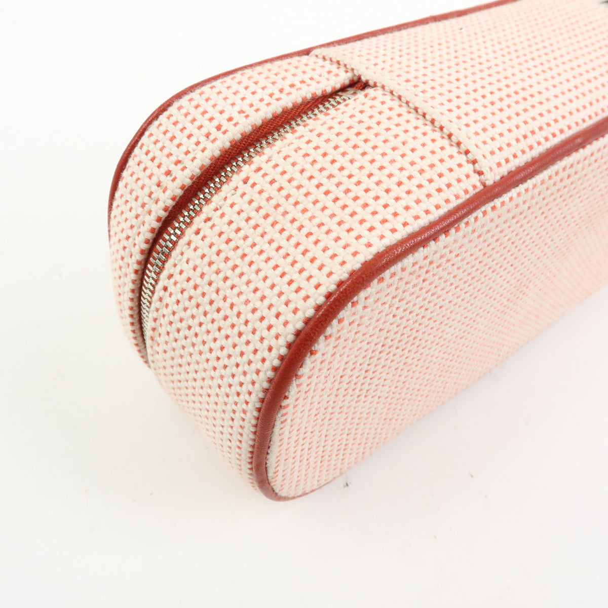 HERMES Toile H Escale Cosmetic Pouch Accesory Pouch Vermilion