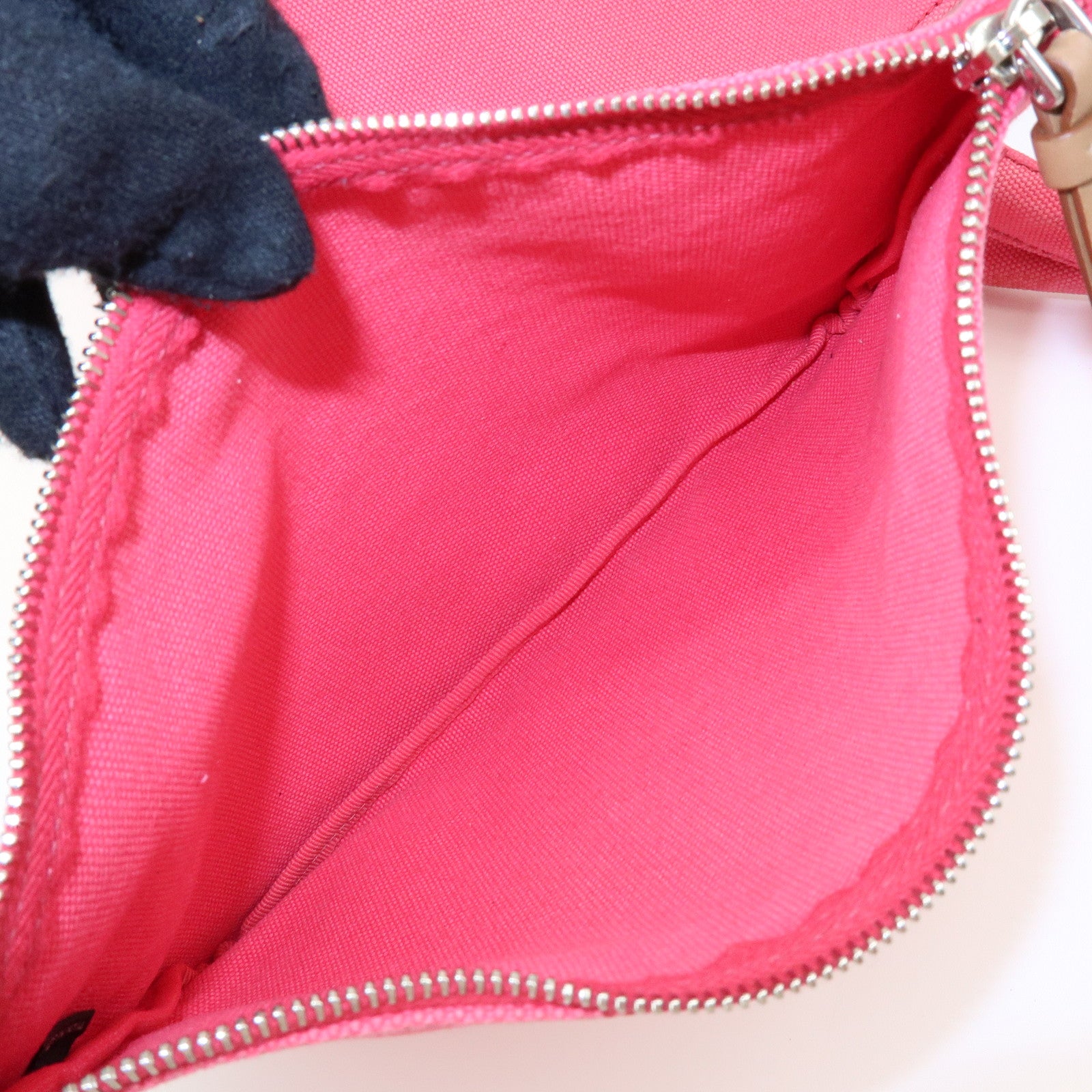 PRADA Canapa Triangle Logo Canvas 2Way Bag Hand Bag Pink 1BG163
