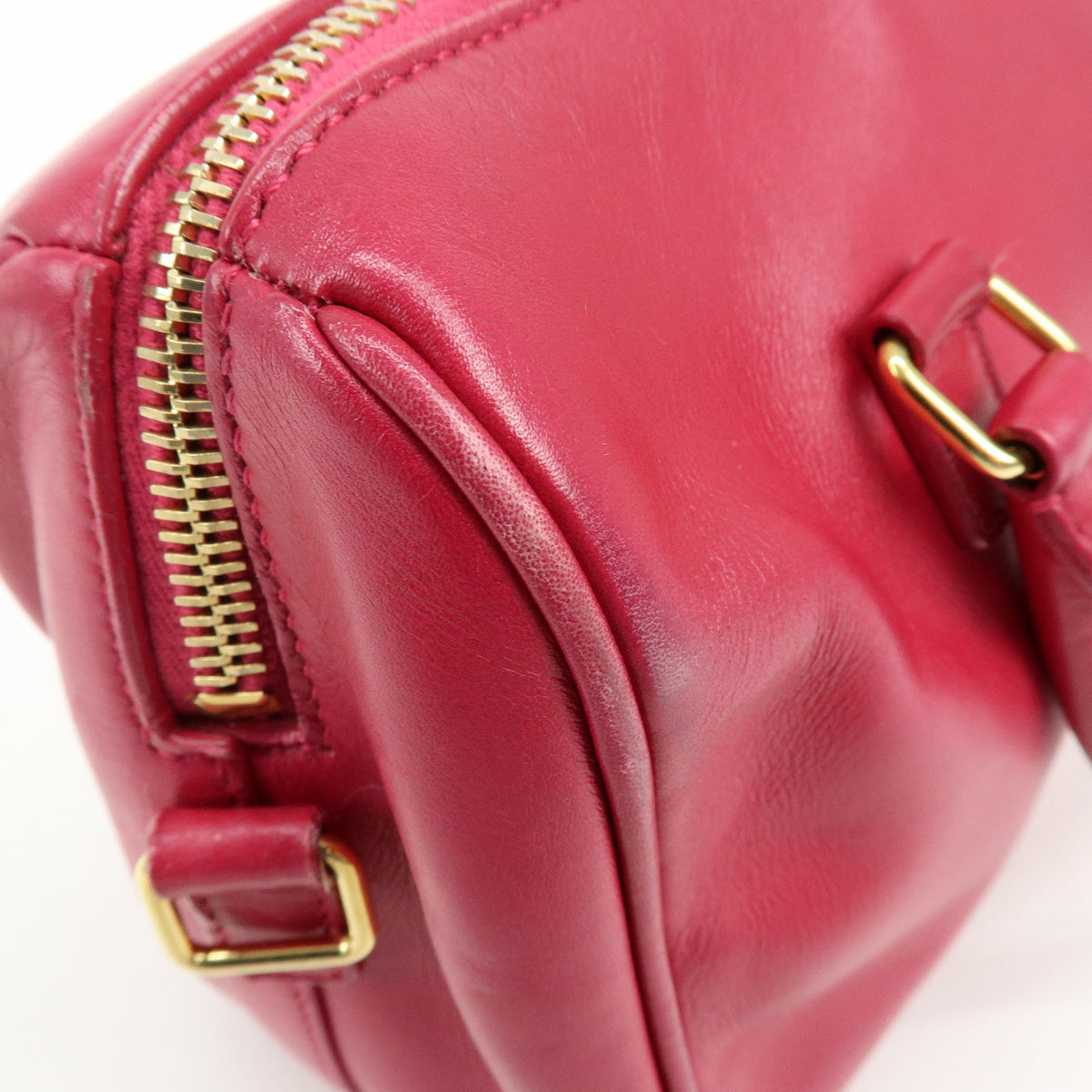 SAINT LAURENT PARIS Baby Duffle Leather 2Way Hand Bag Fuchsia 330958