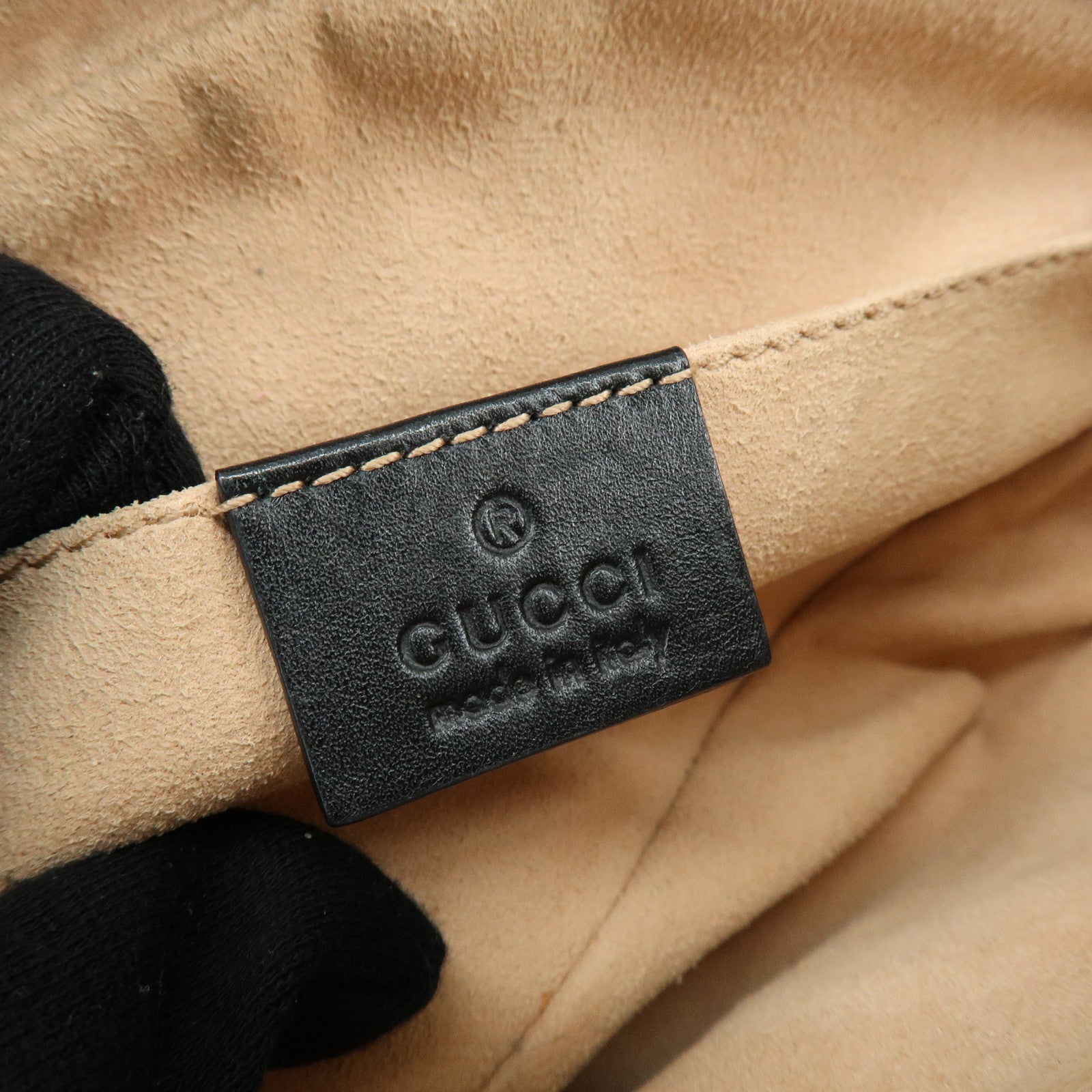 GUCCI GG Marmont Leather Waist Bag Crosbody Bag Black 476434
