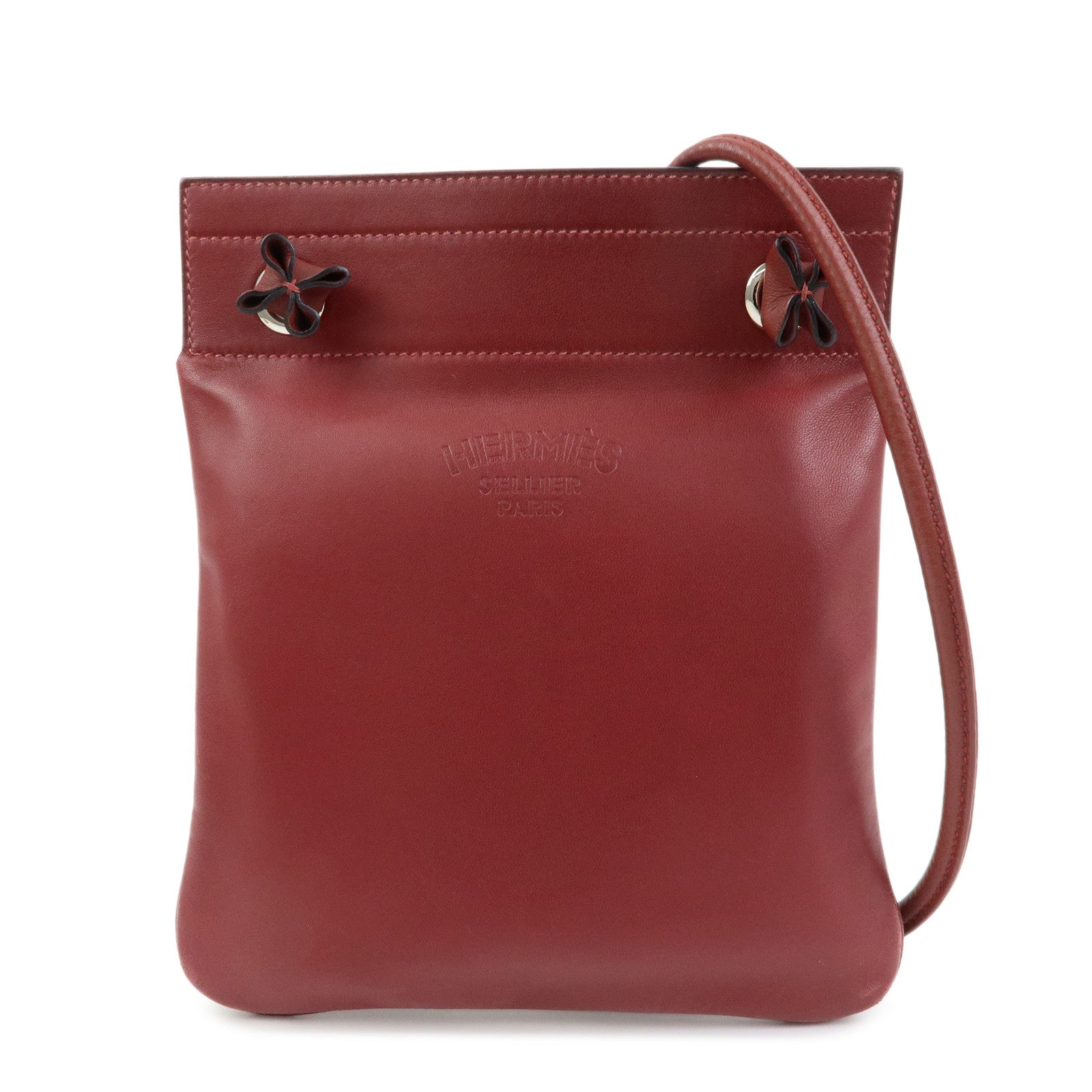 HERMES Sac Aline Mini Veau Swift Shoulder Bag C Stamped Rouge H