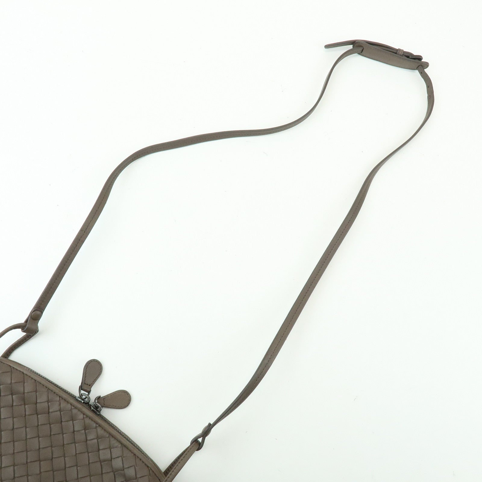 BOTTEGA VENETA Intrecciato Nodini Leather Shoulder Bag Brown