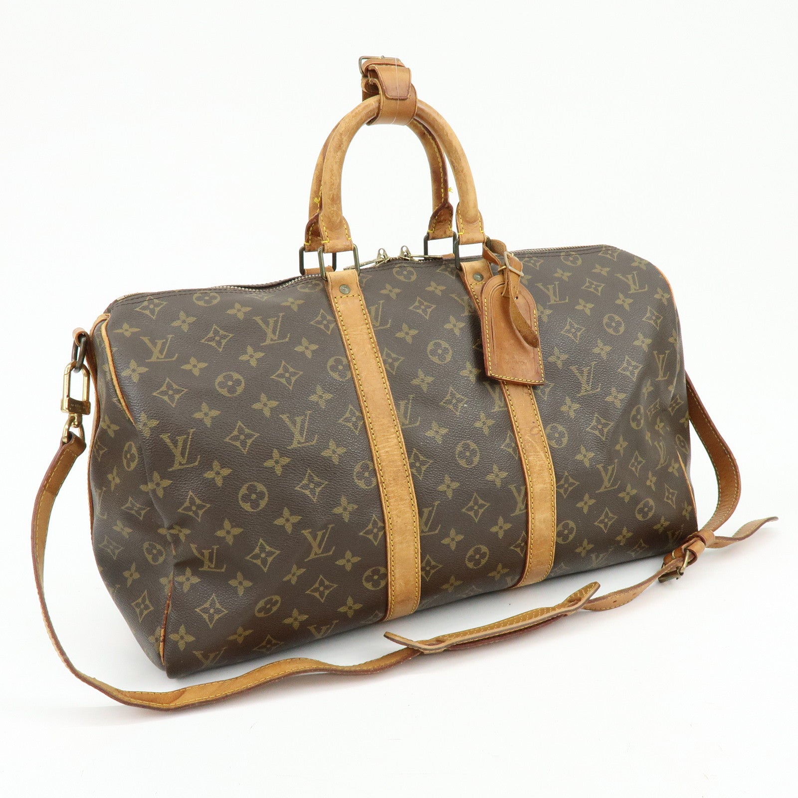 Louis Vuitton Monogram Keep All Bandouliere 45 Boston Bag M41418
