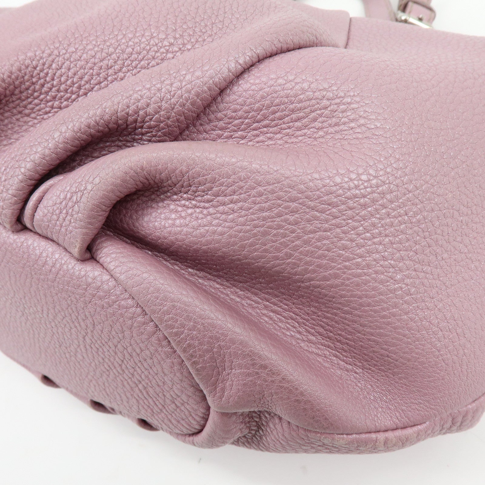 FENDI Selleria Leather Shoulder Bag Hand Bag Purple 8BR595