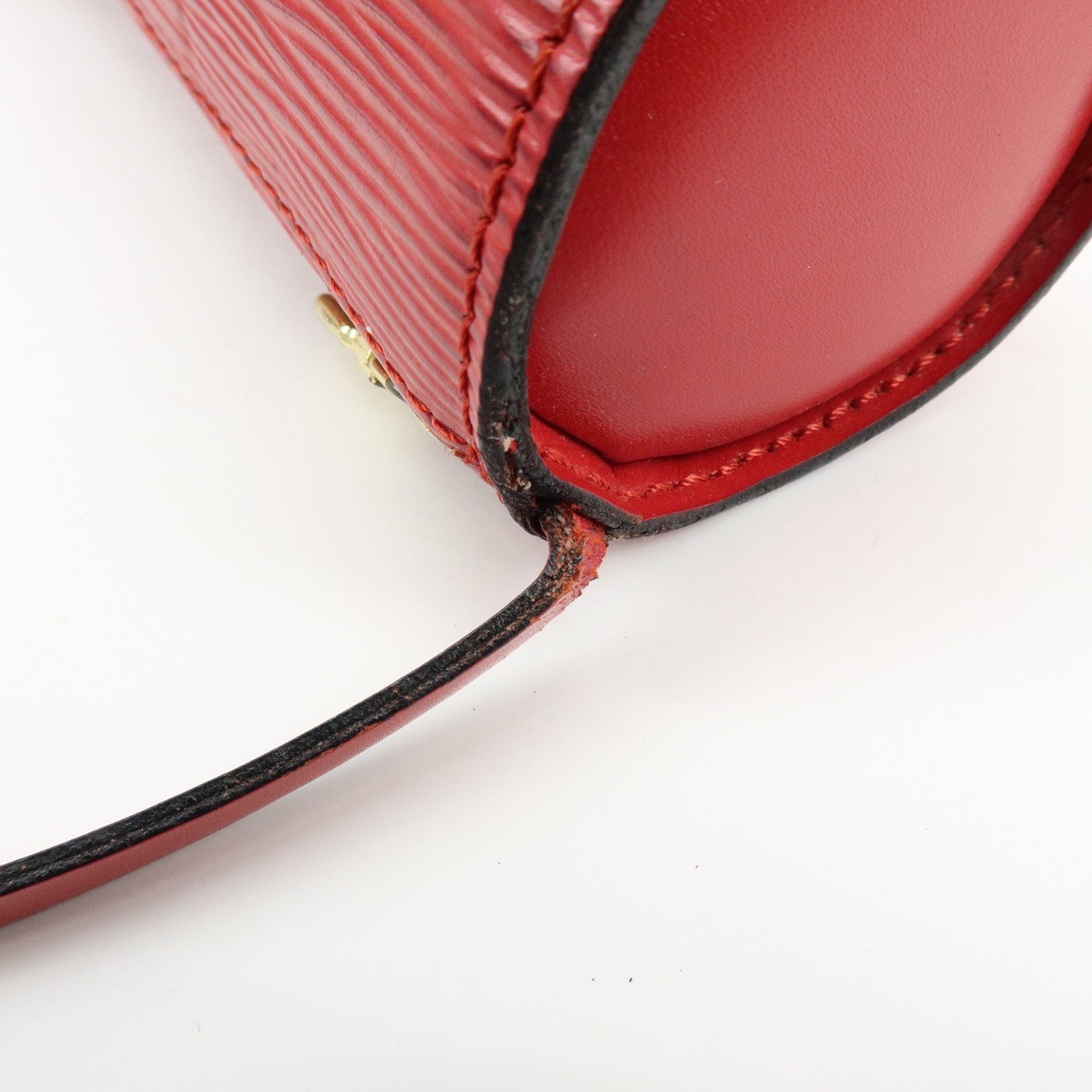 Louis Vuitton Epi Soufflot with Pouch Hand Bag Castilian Red M52227
