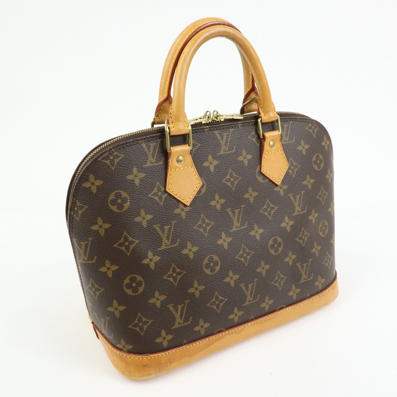 Louis Vuitton Monogram Alma PM Canvas Leather Hand Bag Brown M51130