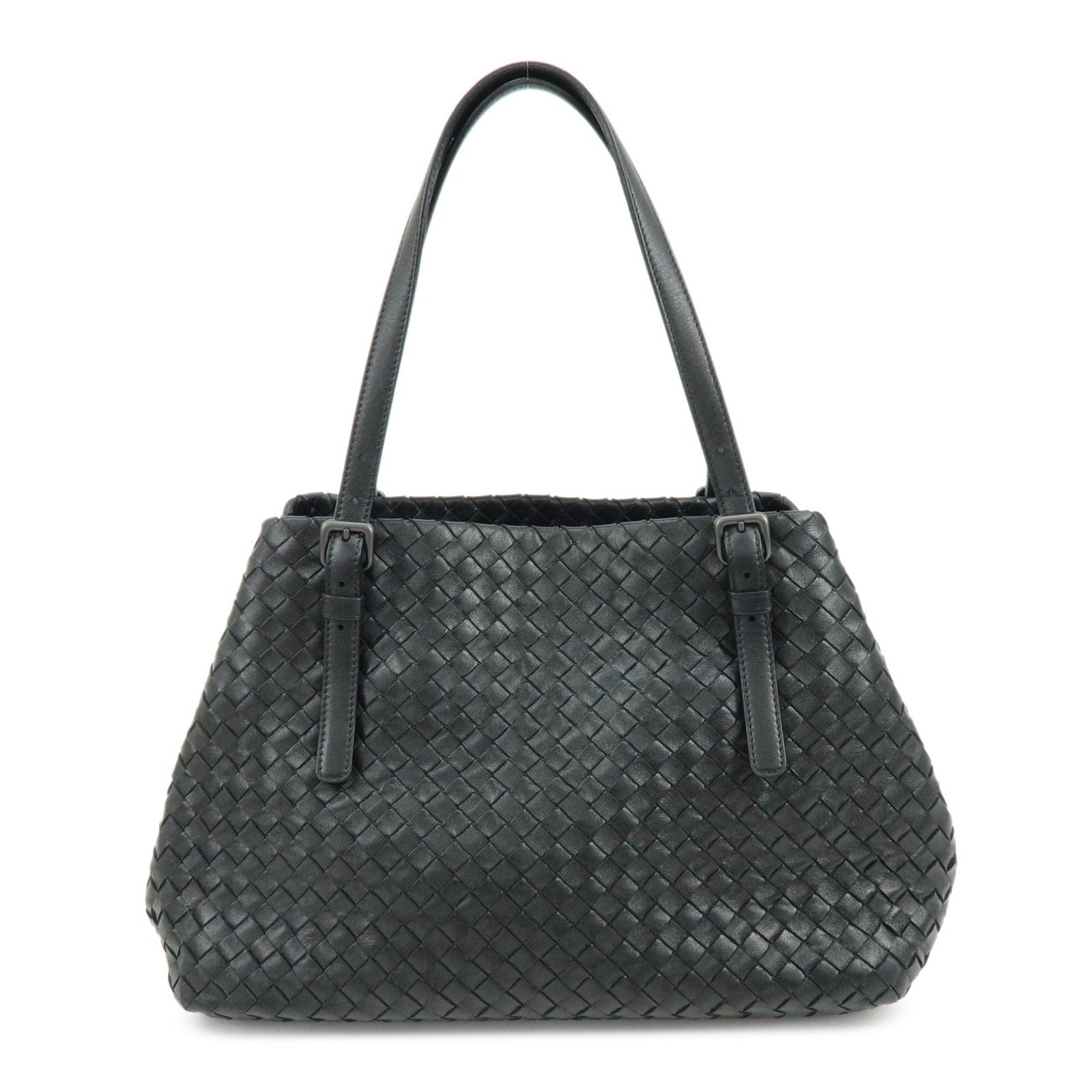 BOTTEGA VENETA Intrecciato Chester Leather Shoulder Bag Tote Bag Black