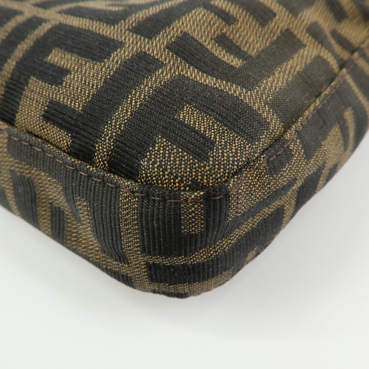 FENDI Zucca Canvas Leather Shoulder Bag Hand Bag Black Brown 26569