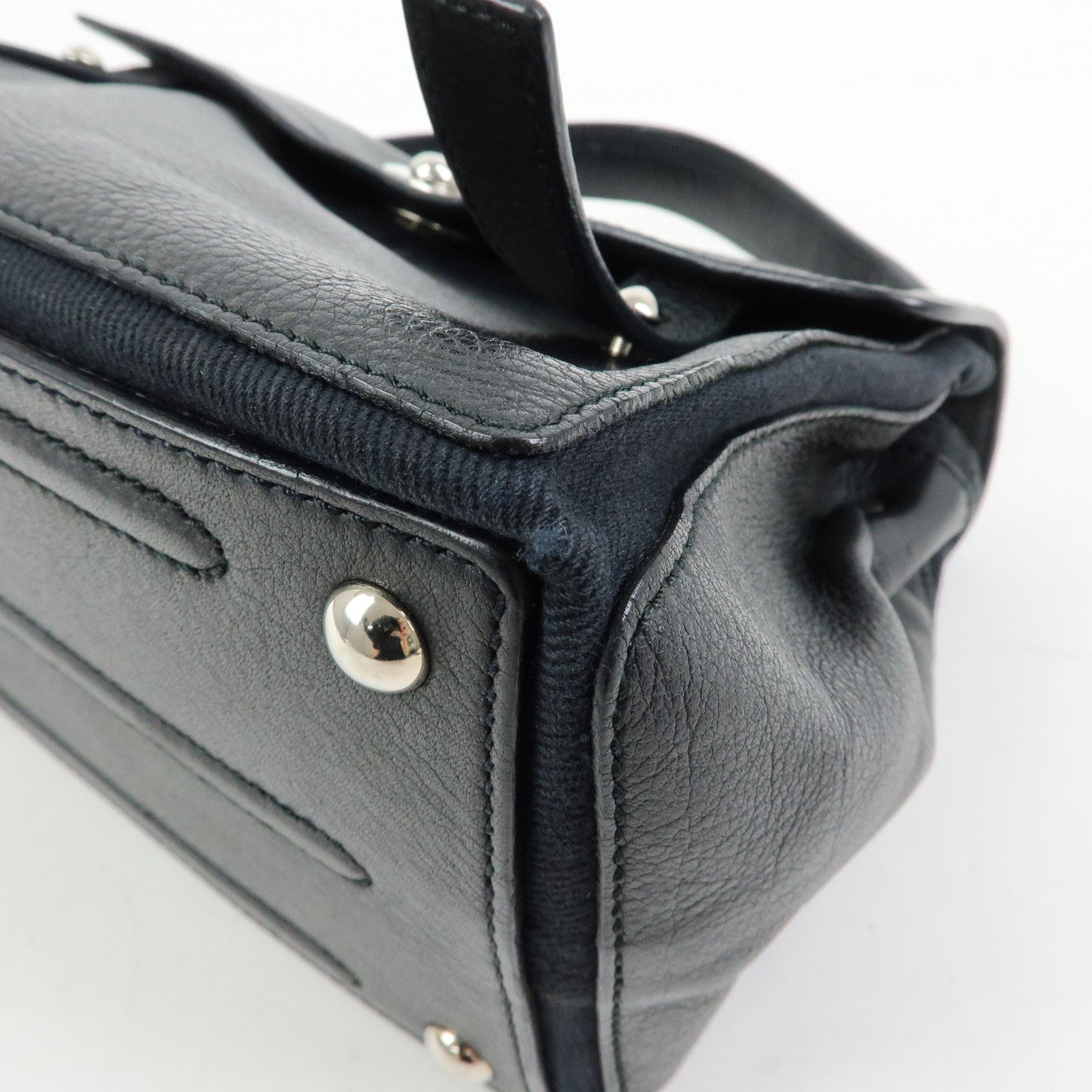 SAINT LAURENT PARIS Muse Two Leather 2Way Hand Bag Black
