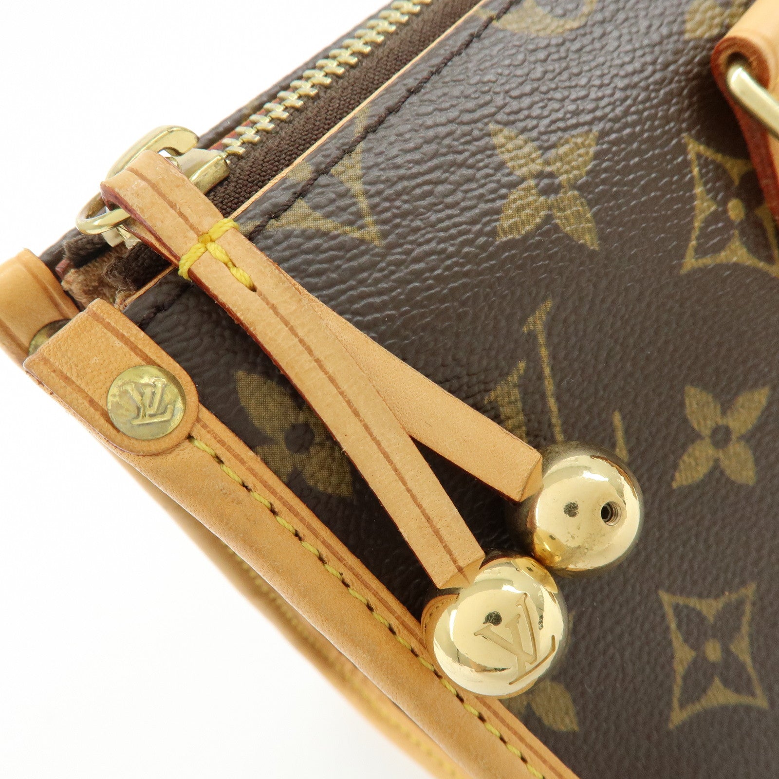 Louis Vuitton Monogram Canvas Leather Popincourt Hand Bag Brown M40009