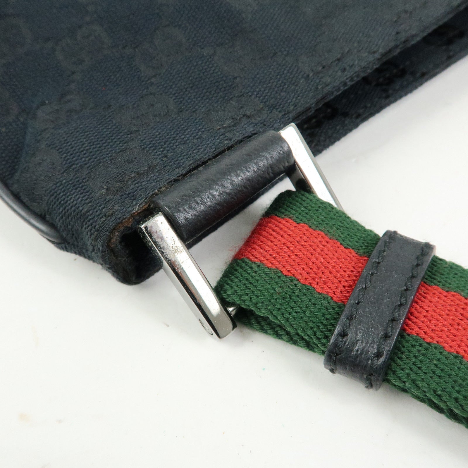GUCCI Sherry GG Canvas Leather Shoulder Bag Messenger Bag Black