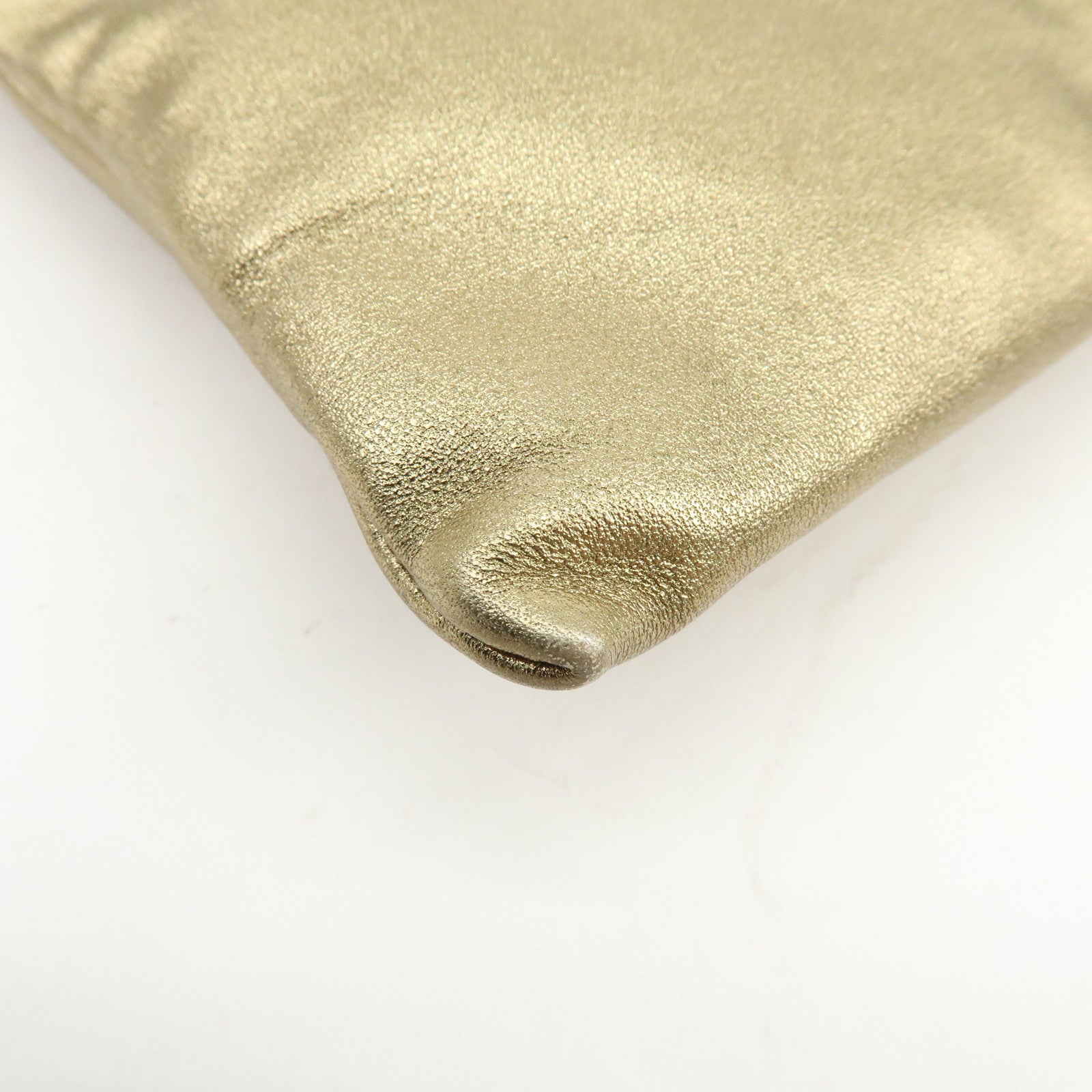 Ferragamo Gancini Nappa Leather Shoulder Hand Bag Gold