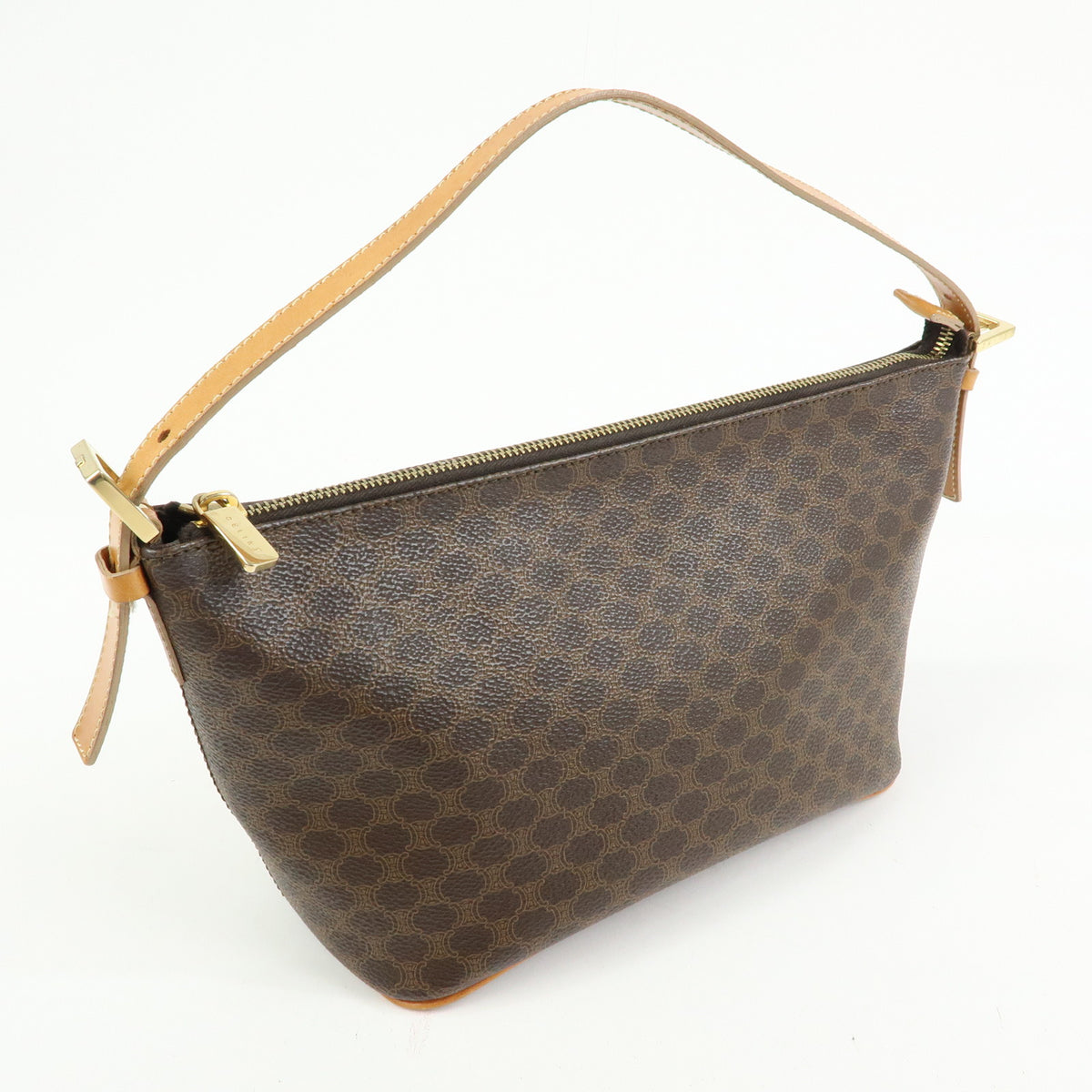 CELINE Macadam Leather Shoulder Bag Brown