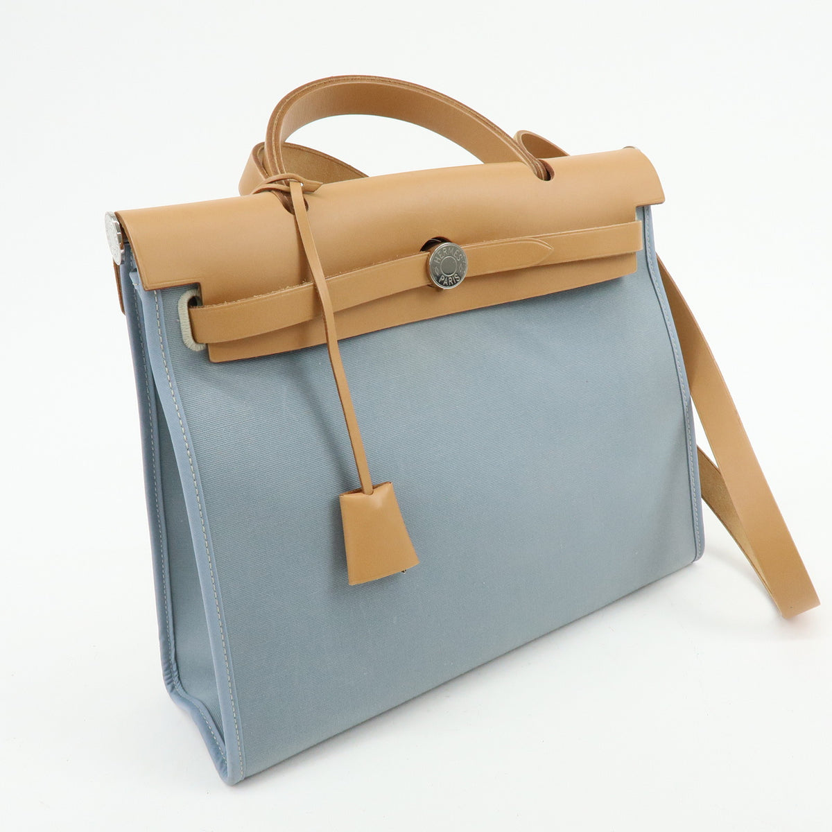 HERMES Herline Herbag Zip PM Toile Officier Vache Hunter 2Way Bag Blue