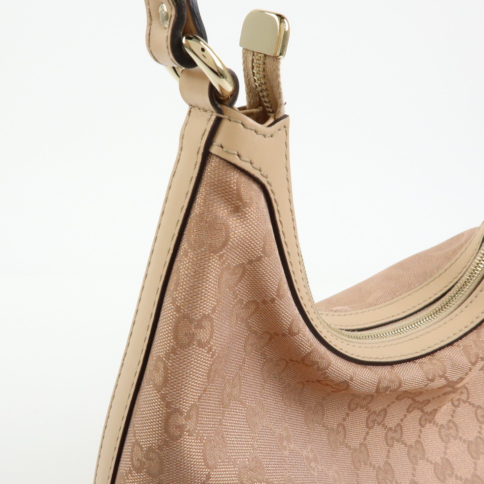 GUCCI Lovely Heart GG Canvas Leather Shoulder Hand Bag Pink 257070