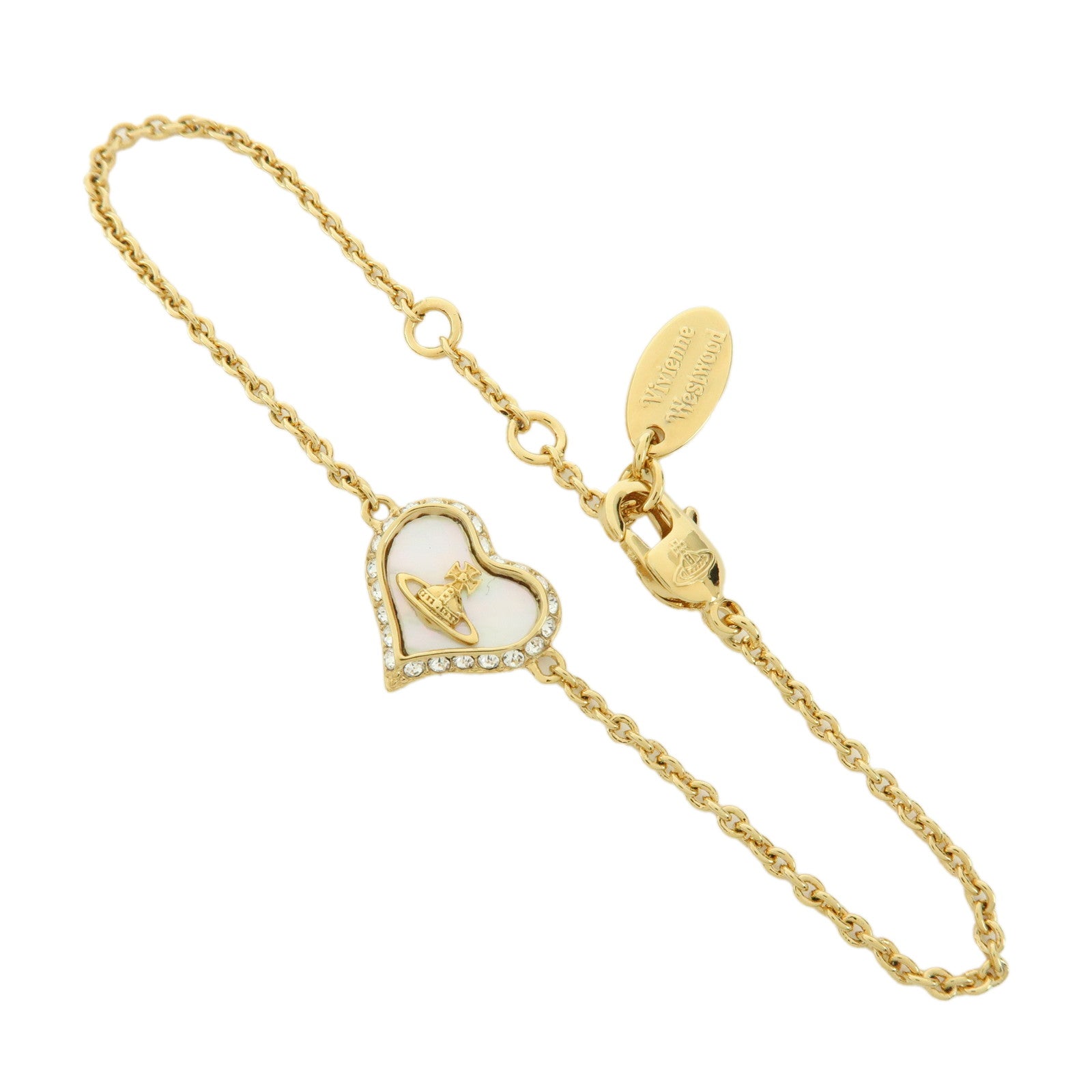 Vivienne Westwood Petra Metal Bracelet Heart Motif Gold