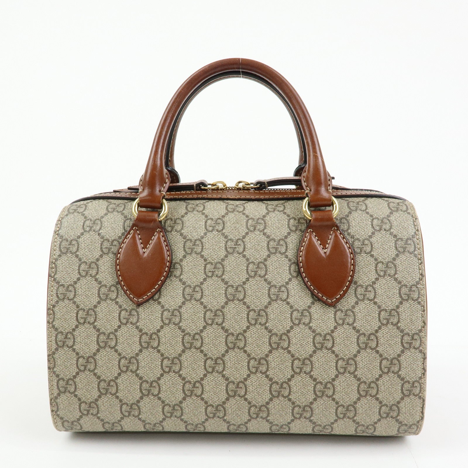 GUCCI GG Supreme Leather 2Way Bag Boston Bag Shoulder Bag Brown 409529