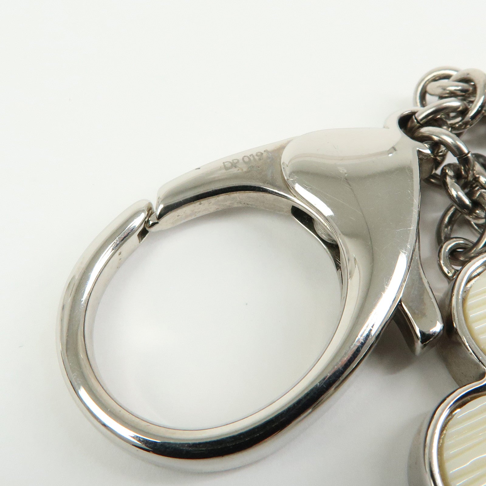Louis Vuitton Bijoux Sac Fleur de Epi Bag Charm Silver White M65085