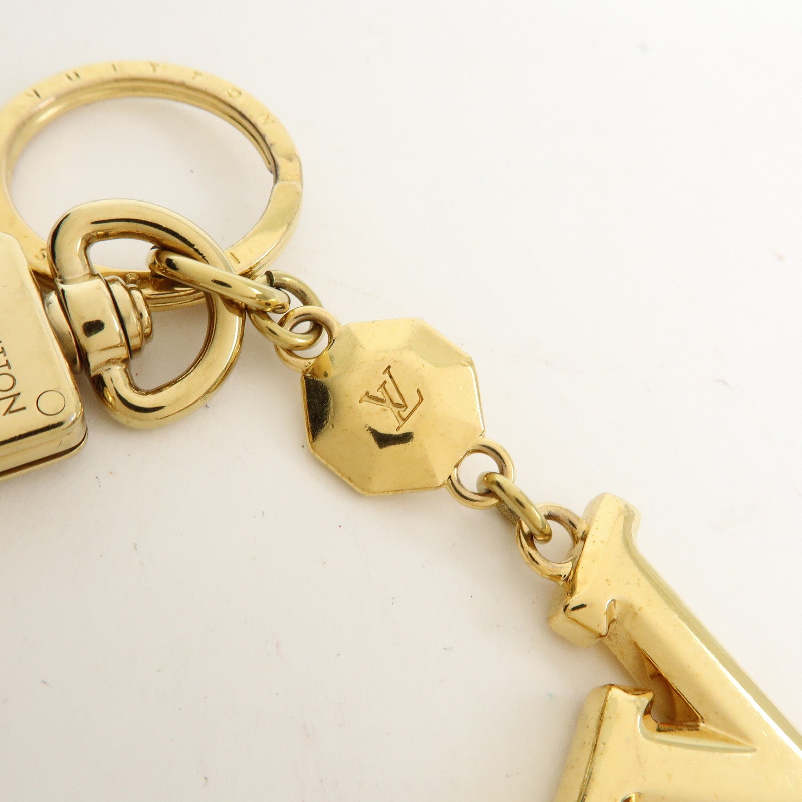 Louis Vuitton Porte Cles LV Facettes Bag Charm Key Chain Gold M65216
