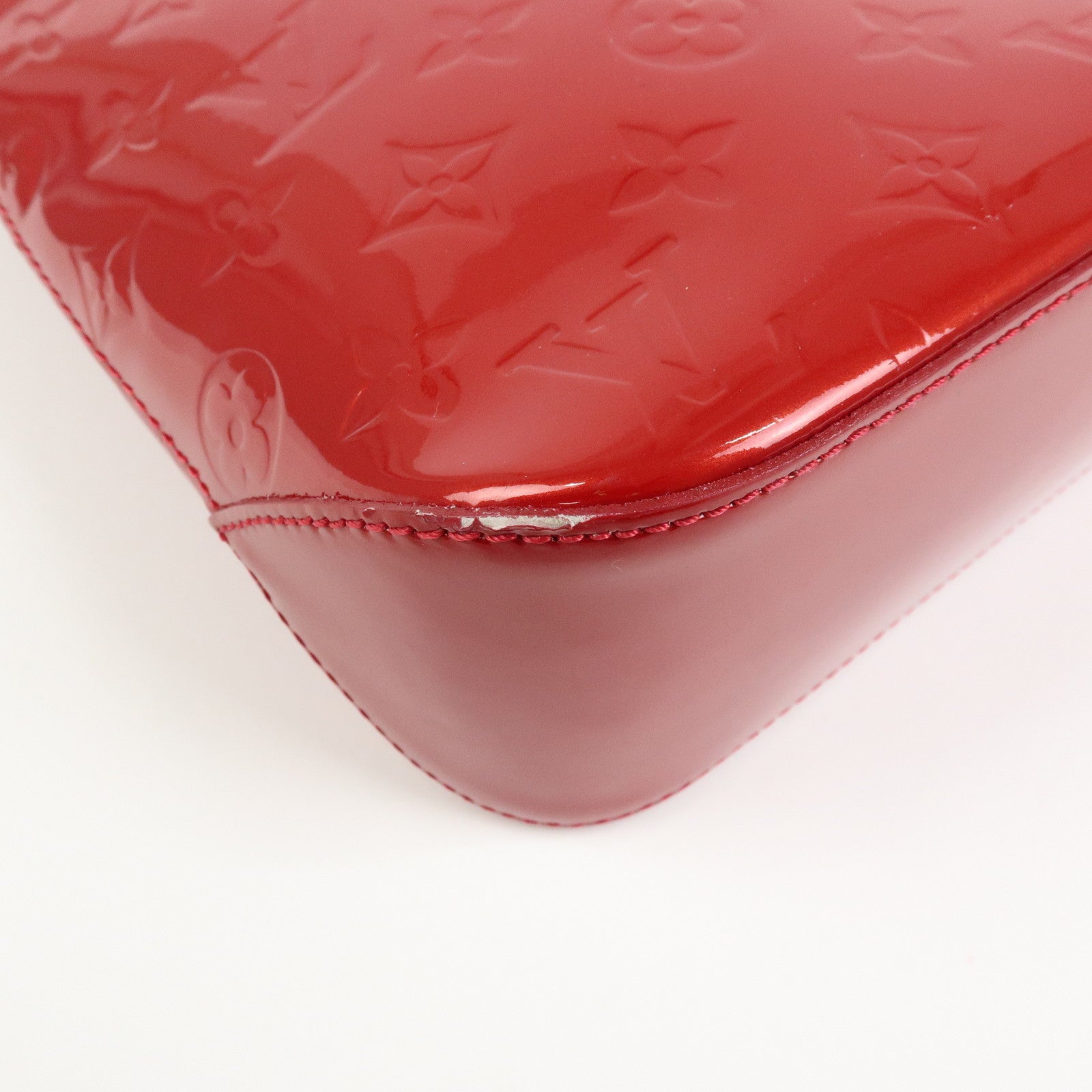 Louis Vuitton Monogram Vernis Brentwood Tote Bag Hand Bag Red M91989