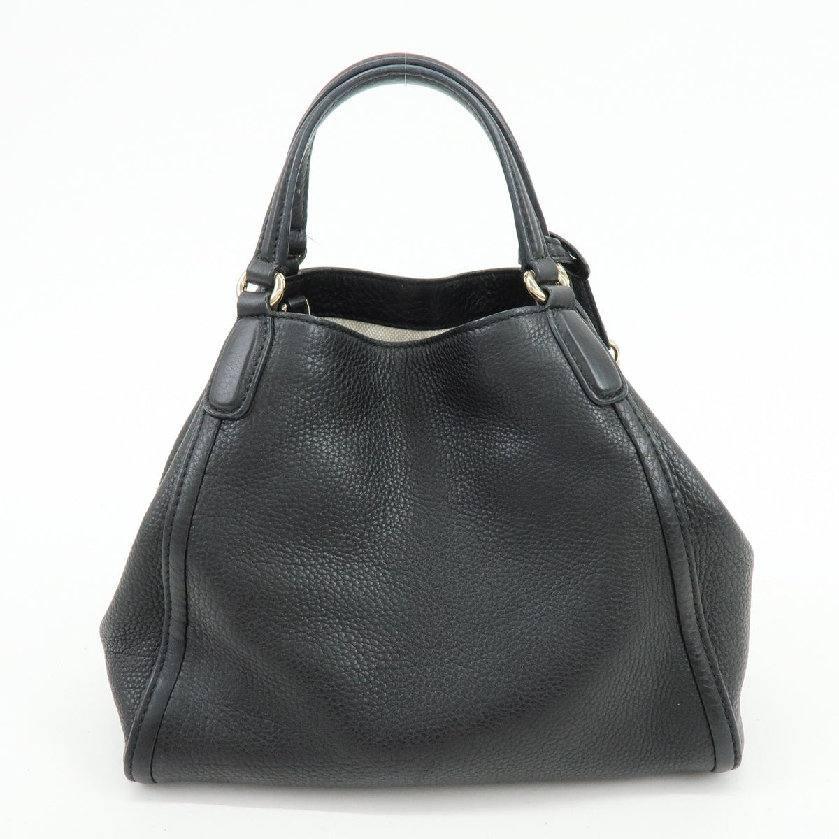 GUCCI SOHO Interlocking G Leather 2Way Bag Hand Bag Black 336751