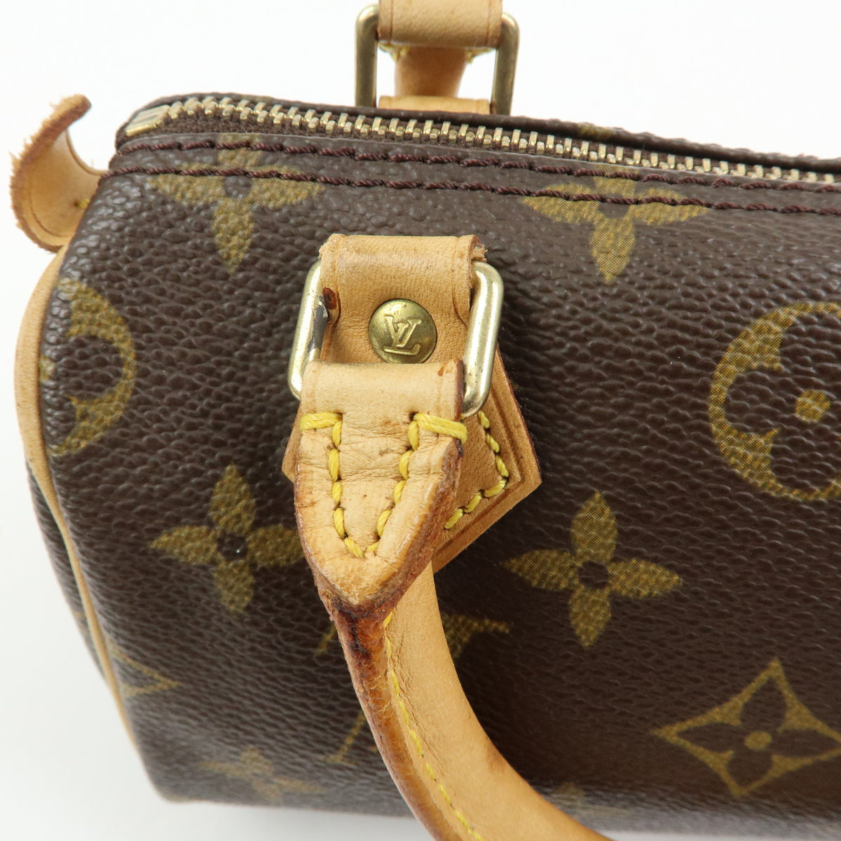 Louis Vuitton Monogram Canvas Mini Speedy Hand Bag Brown M41534