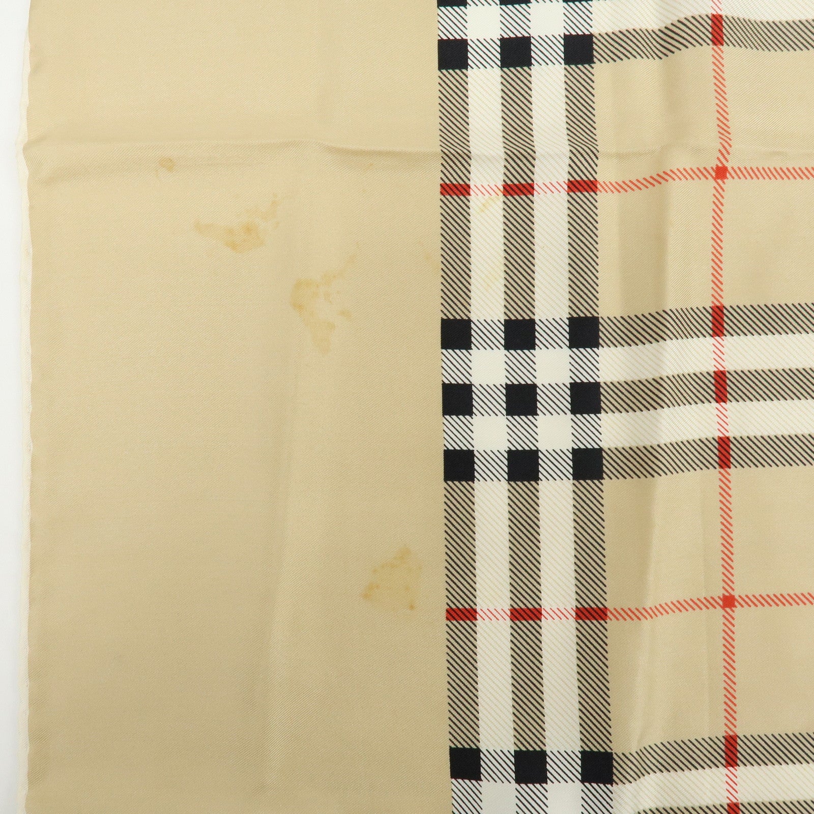 BURBERRY Set of 3 Nova Plaid Silk 100% Scarf Beige Ivory