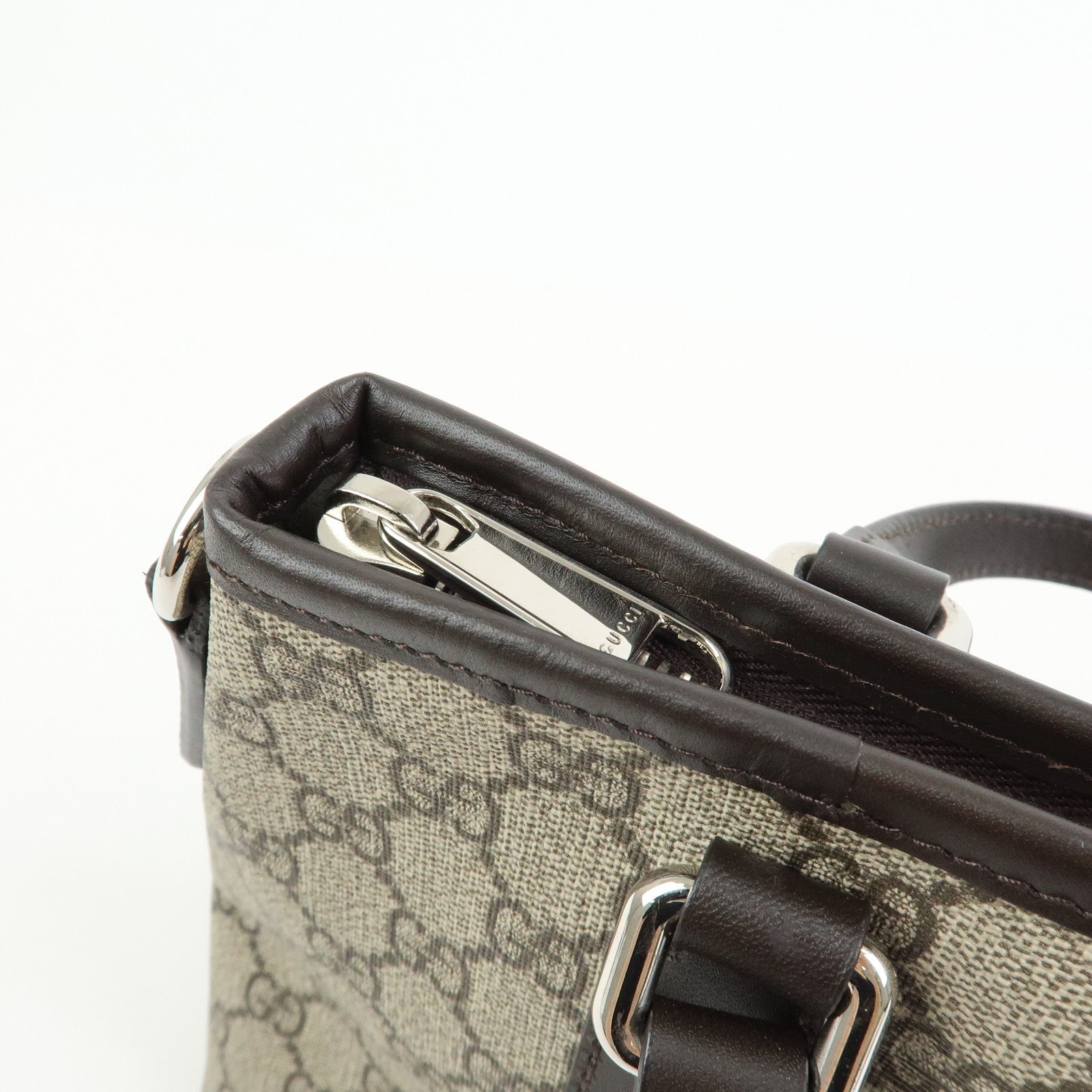 GUCCI GG Supreme 2Way Bag Hand Bag Shoulder Bag Beige Brown 429019