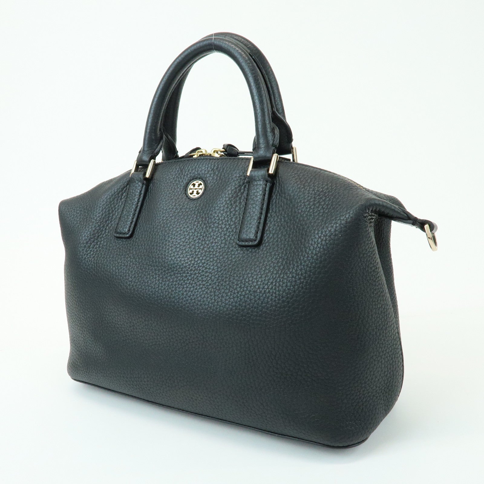 TORY BURCH Leather 2Way Bag Hand Bag Shoulder Bag Black