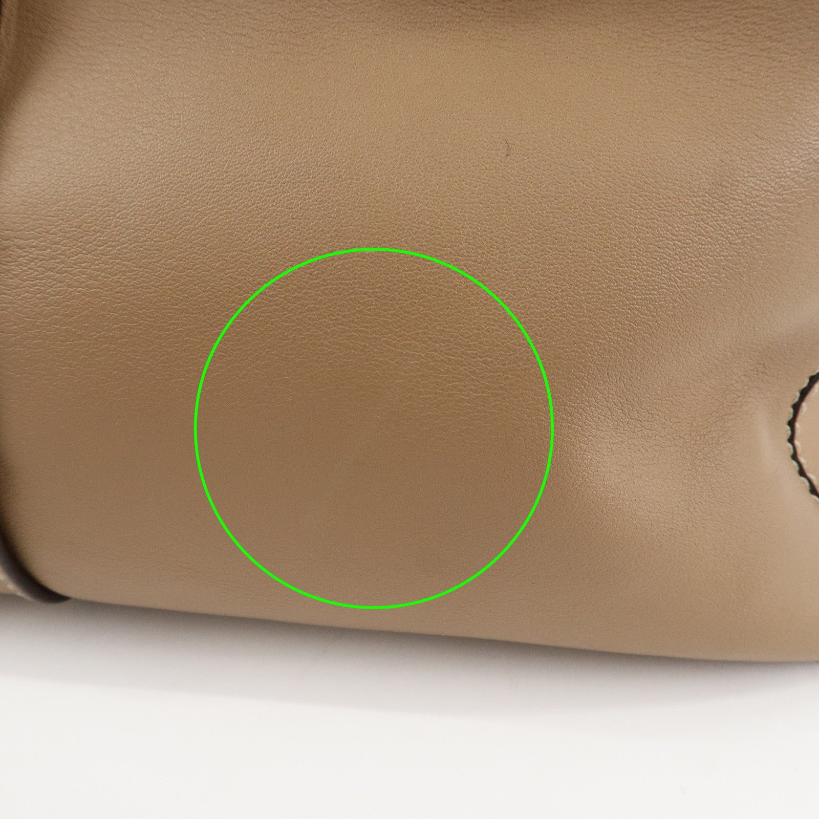 TOD'S Leather Shoulder Bag Boston Bag Hand Bag Beige Used