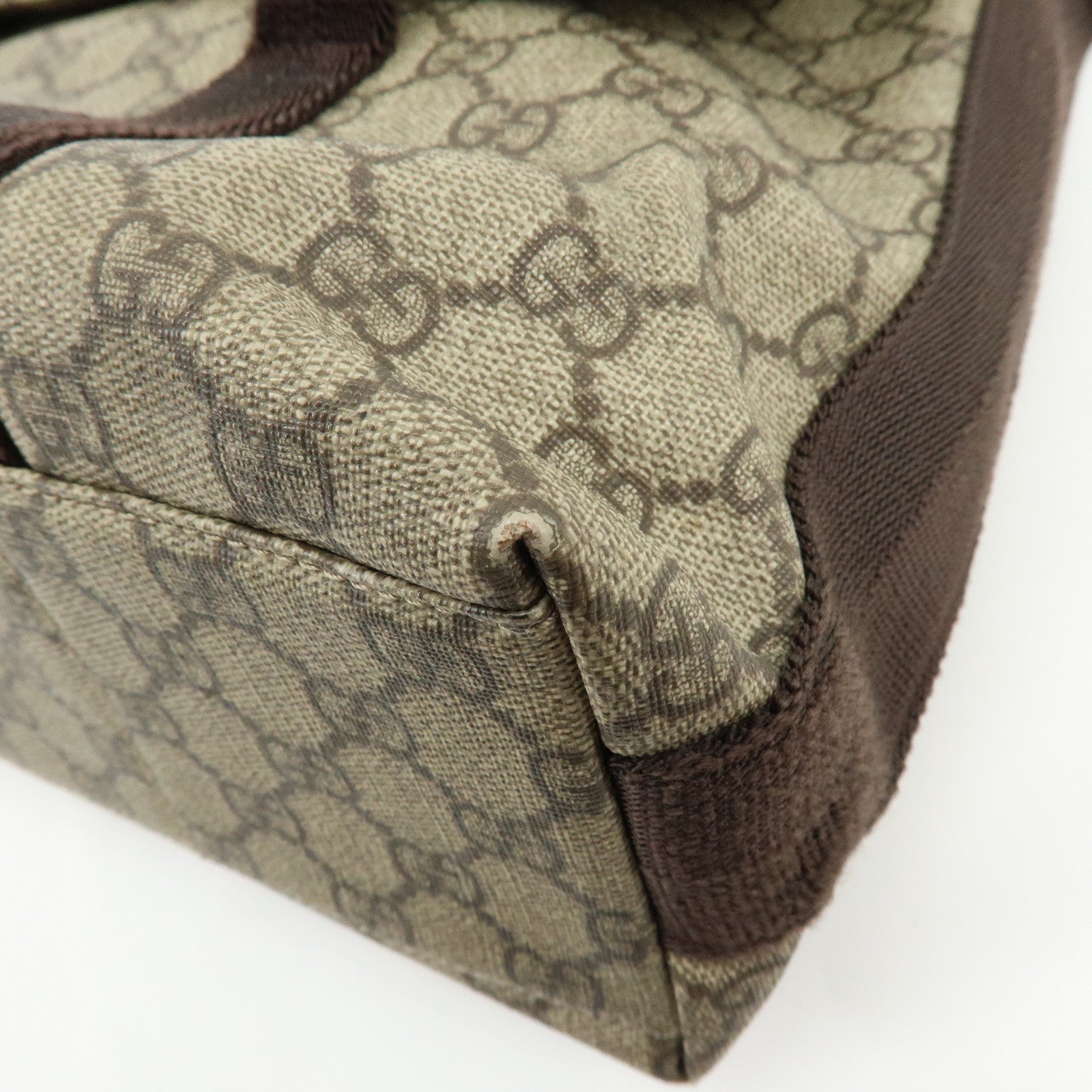 GUCCI GG Supreme Canvas Shoulder Crossbody Bag Beige Brown 122373