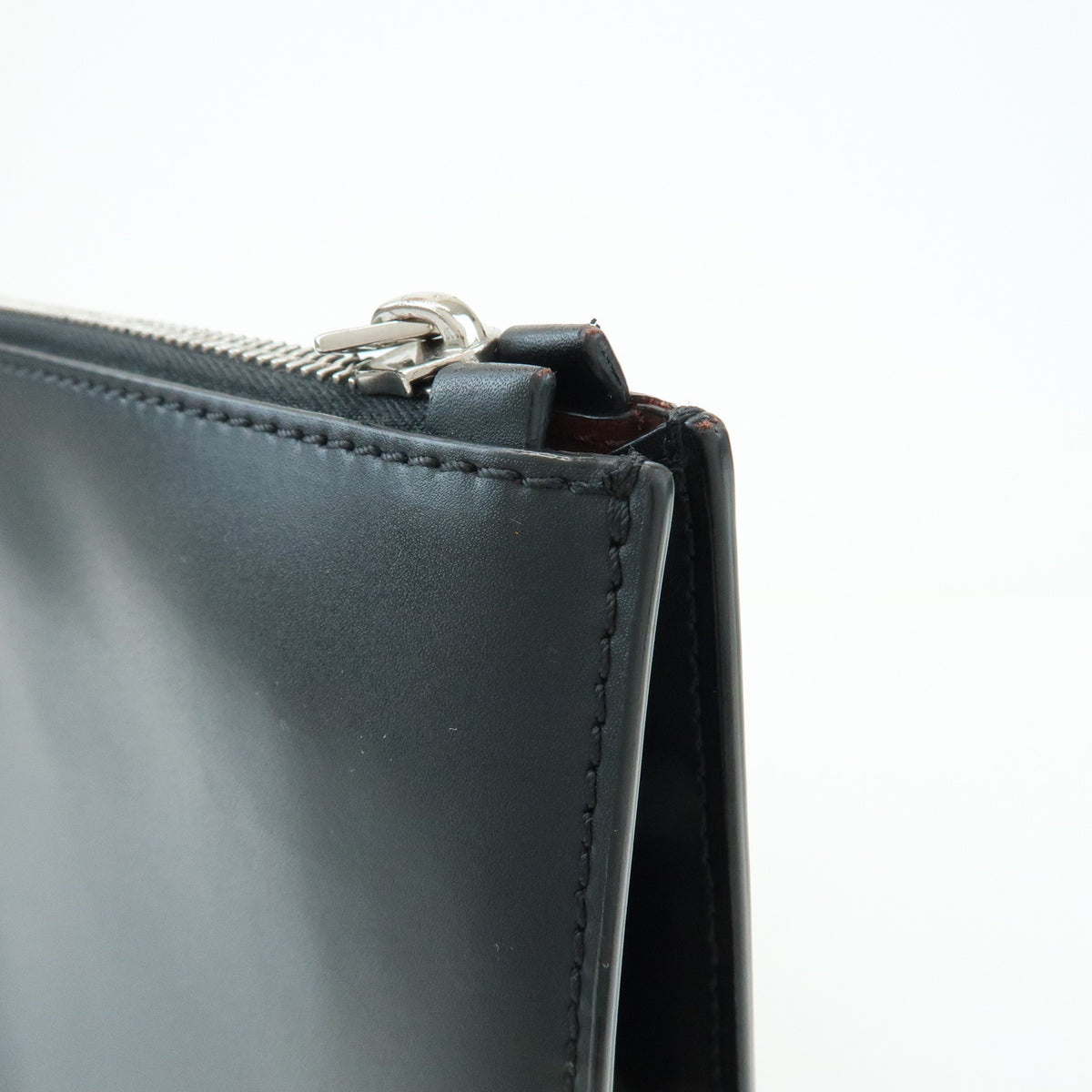 VALENTINO GARAVANI Leather Clutch Bag Flat Pouch Black