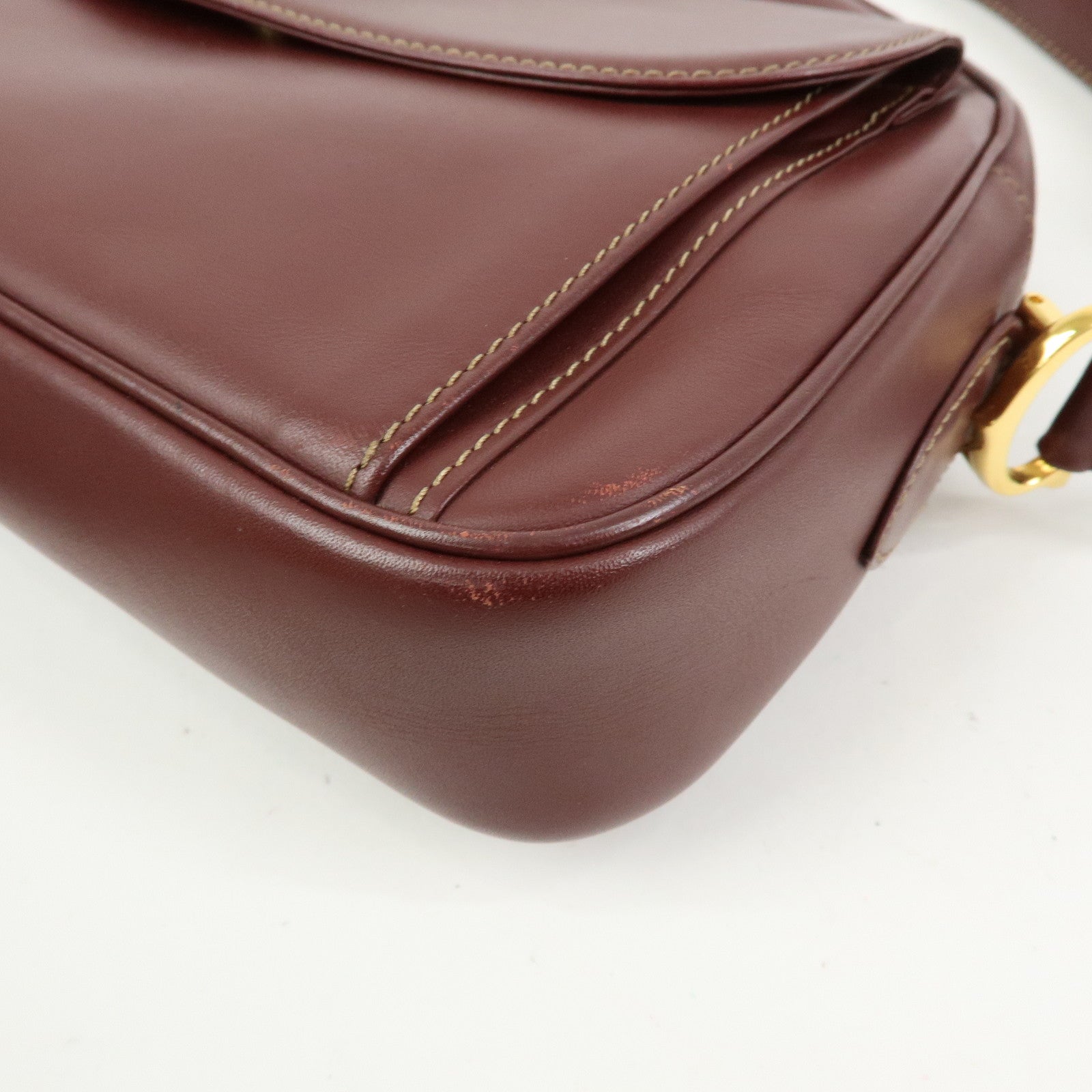 Cartier Must de Cartier Leather Shoulder Bag Bordeaux