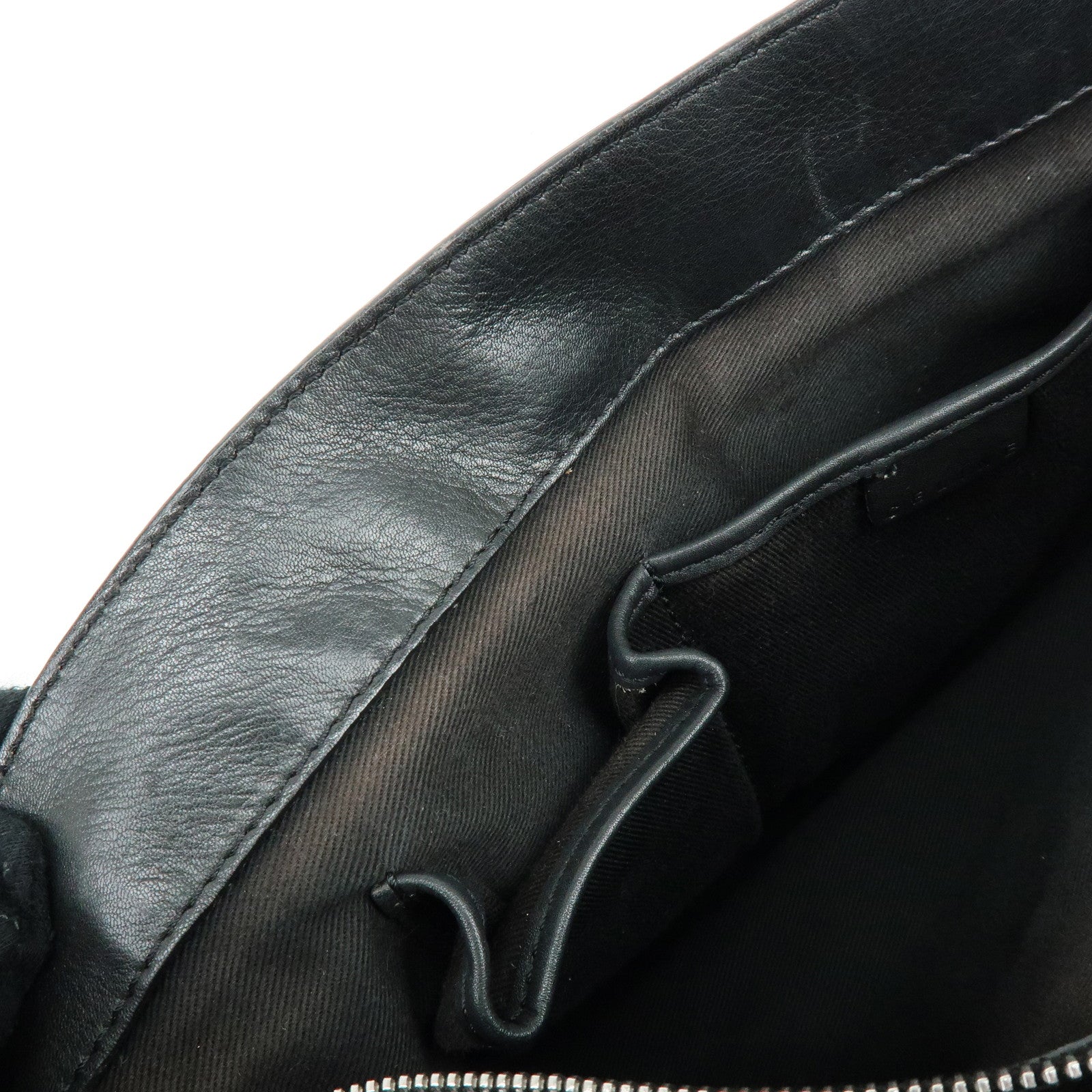 CELINE Macadam Boogie Bag Leather Hand Bag Tote Bag Black